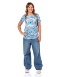 Stitch T-Shirt Women's Ohana Means Family Tie Dye Short Sleeve Graphic Top