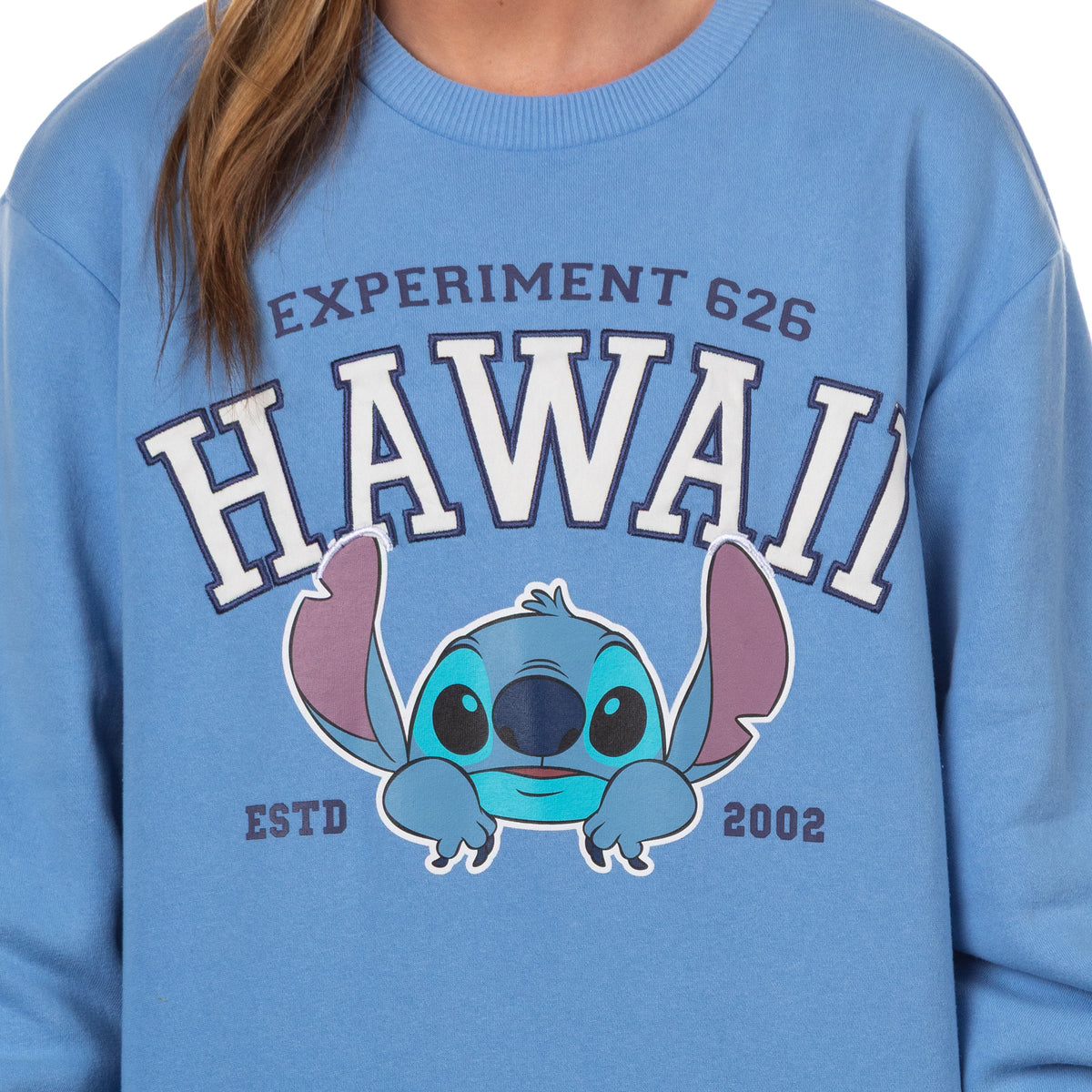 Disney Stitch Women's Experiment 626 Hawaii Pullover Crewneck Sweatshirt