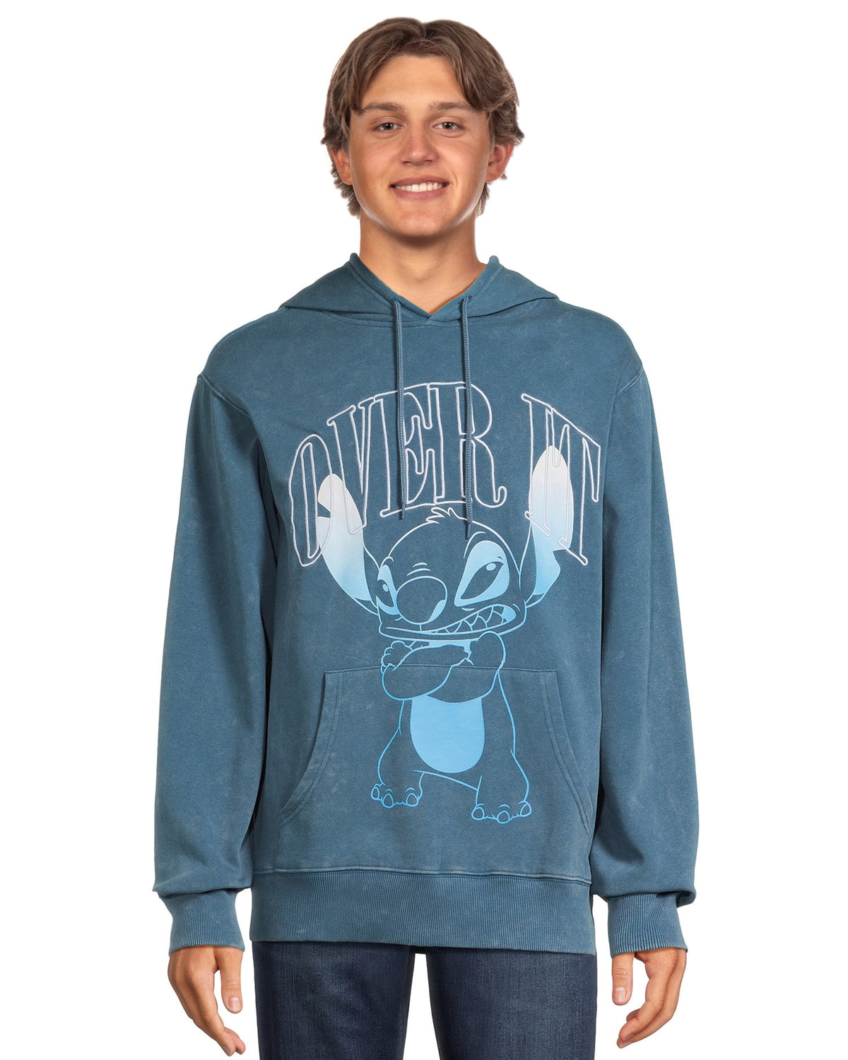 Disney Stitch Hoodie Men's Over It Character Design Pullover Sweatshirt