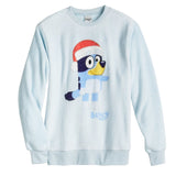 Bluey Women's Super Soft Plush Crewneck Santa Hat Pullover Sweatshirt