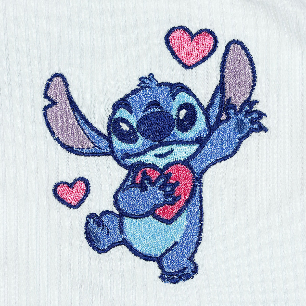 Disney Stitch T-Shirt Girls' Stretchy Ribbed Double-Sided Raglan Tee