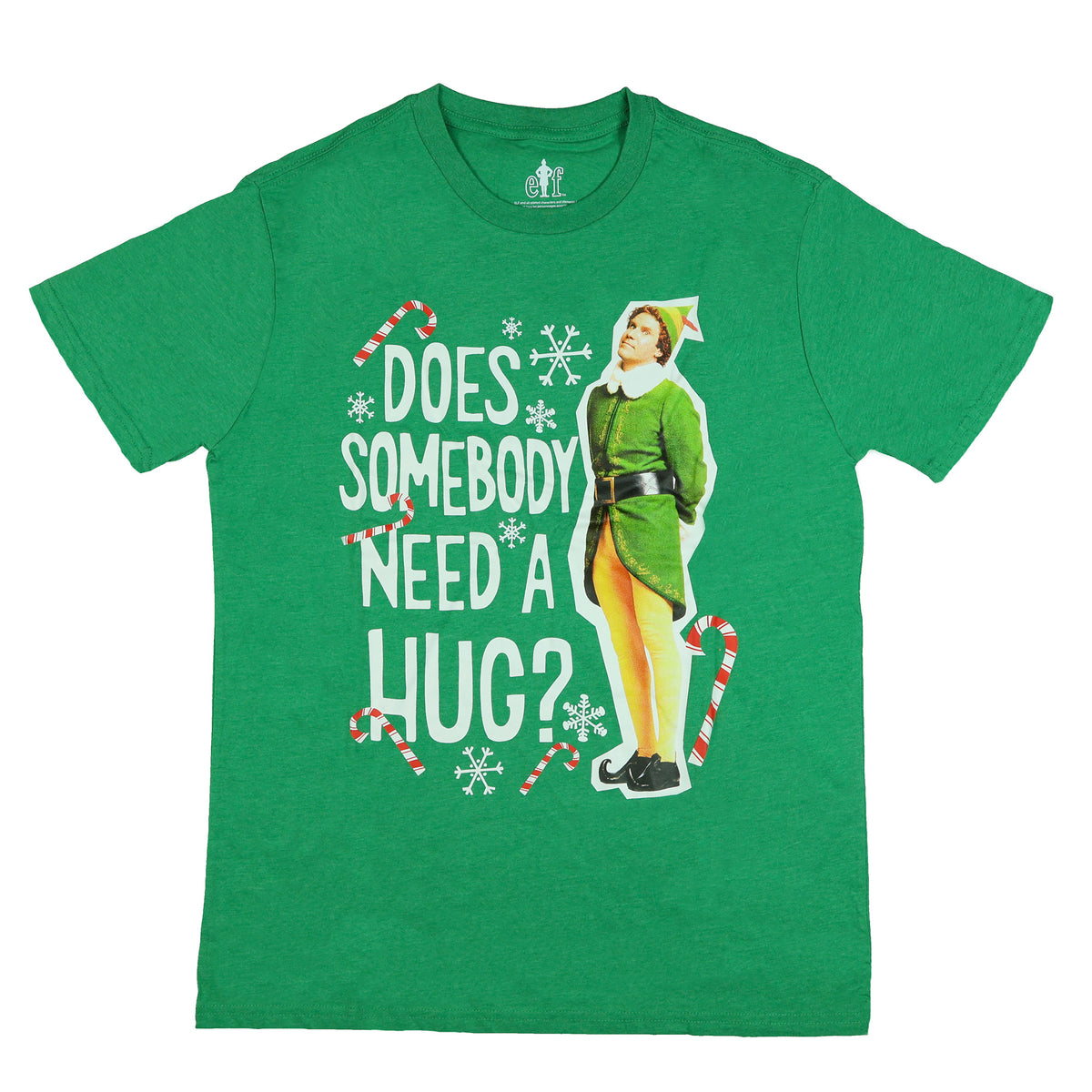 Elf Does Somebody Need a Hug Men's T-Shirt with Buddy the Elf Graphic