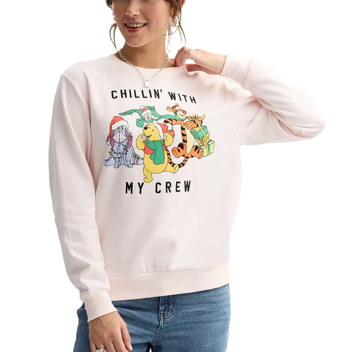 Disney's Pooh & Friends Women's Crewneck Sweatshirt Chillin With My Crew