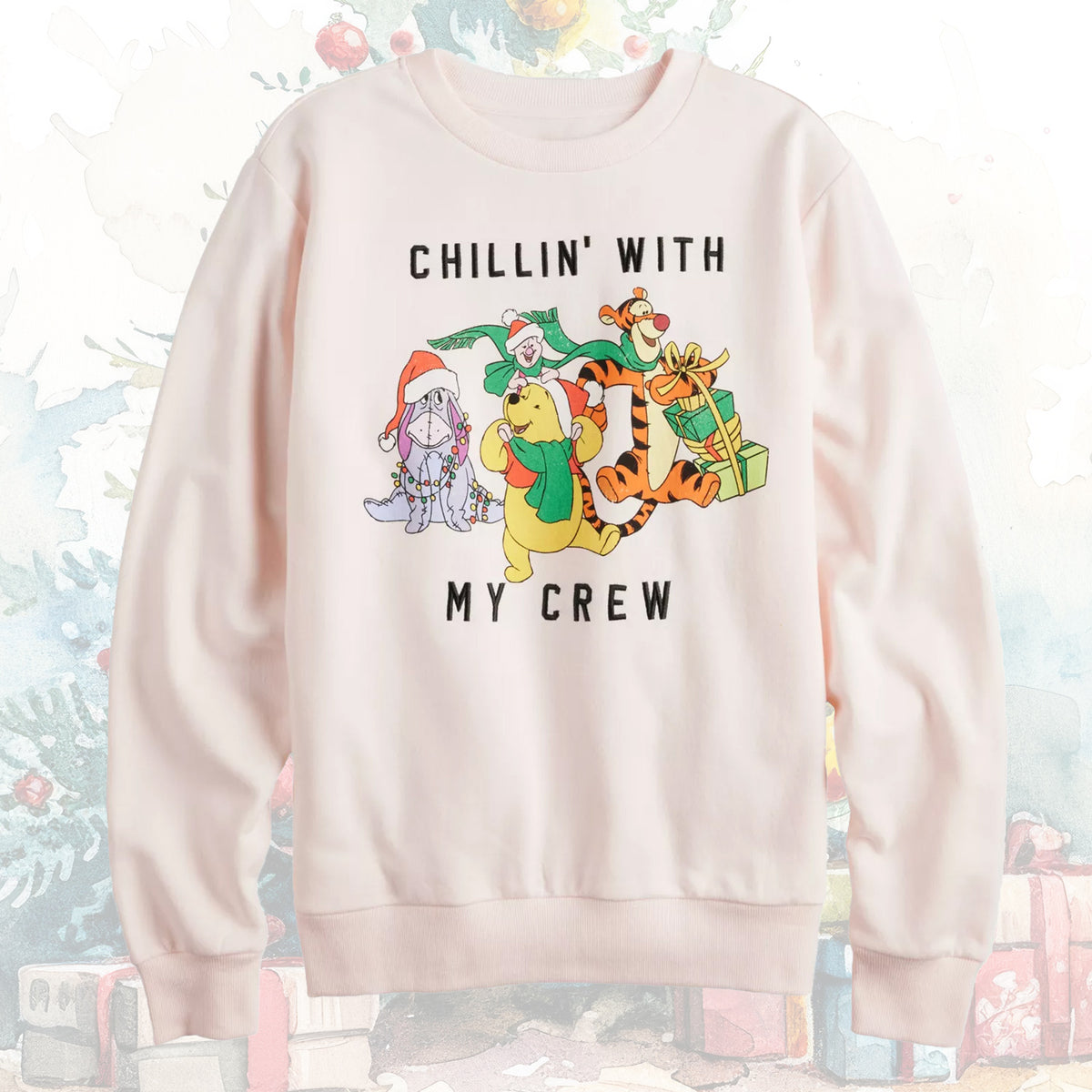 Disney's Pooh & Friends Women's Crewneck Sweatshirt Chillin With My Crew