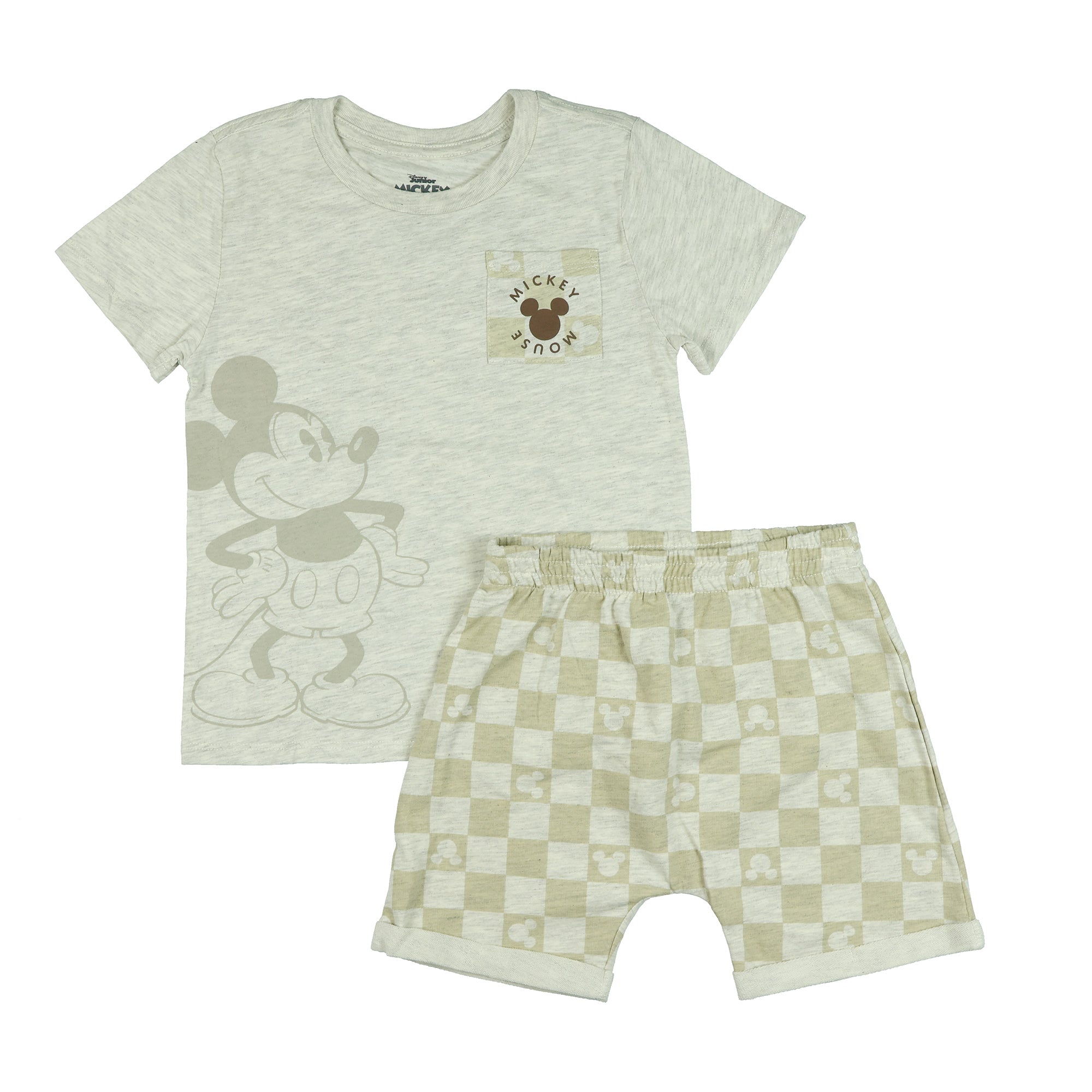 Disney Mickey Mouse Toddler Boy's 2-Piece T-Shirt Checkerboard Short Set