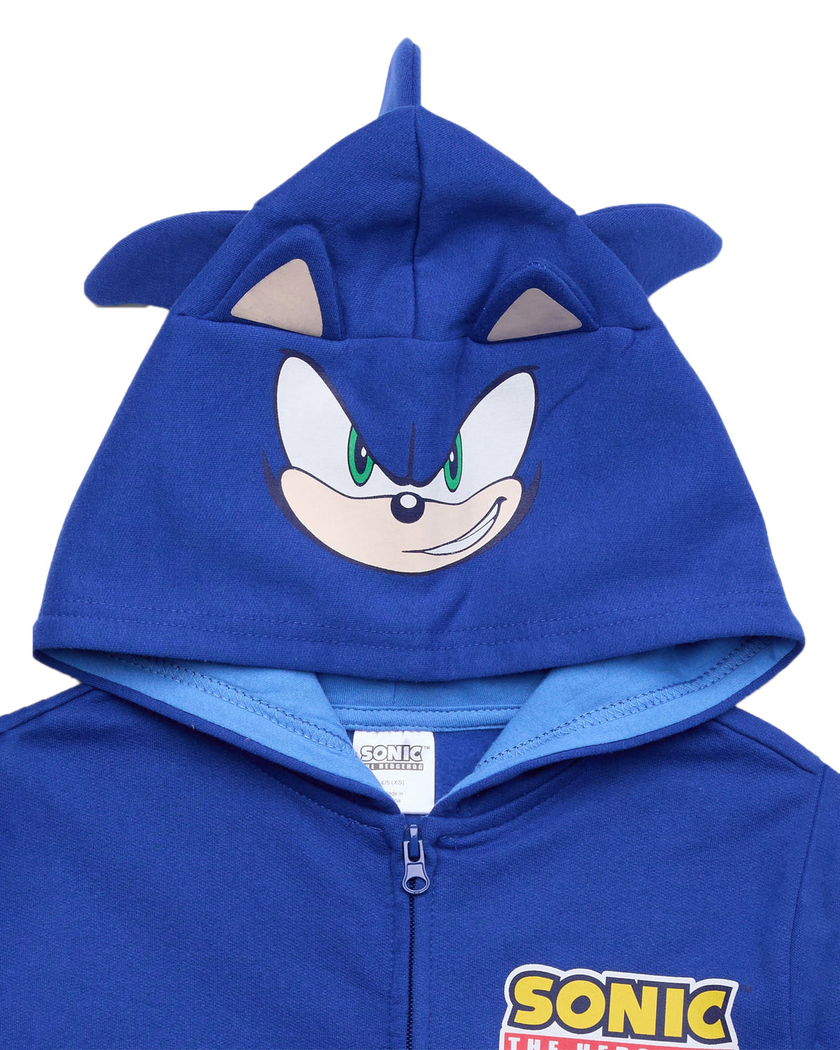 Sonic The Hedgehog Boy's 3D Ears and Quills Costume Zip Up Sweatshirt