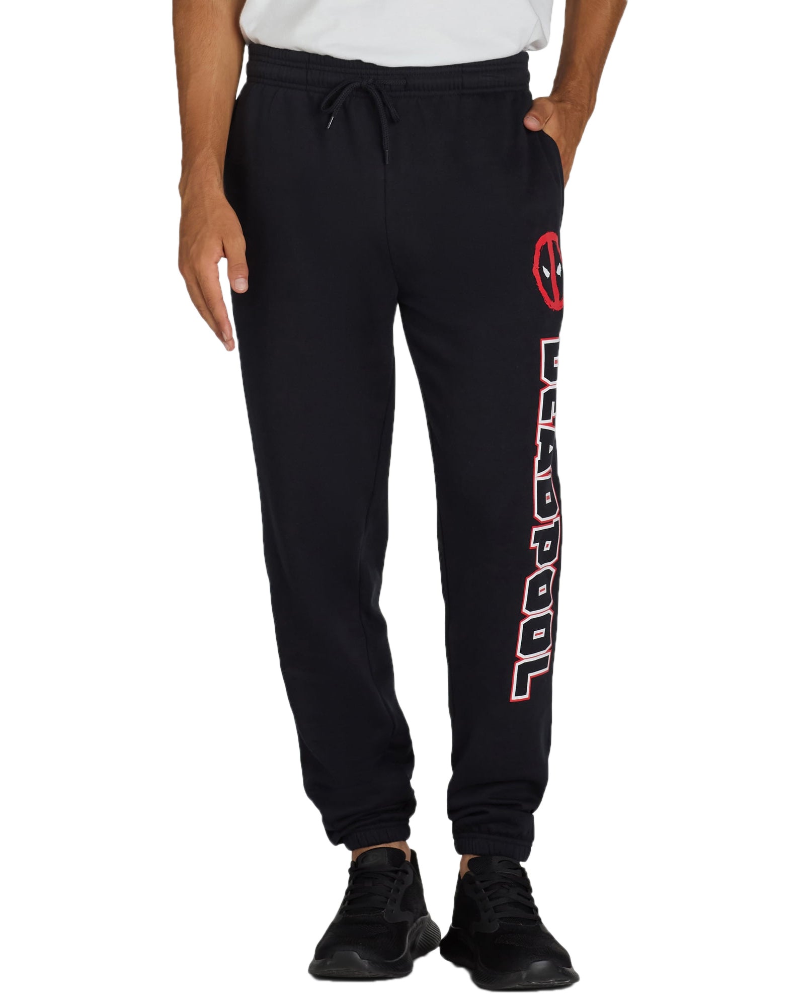 Marvel Deadpool Sweatpants Men's Logo Design Fleece Jogger Pants