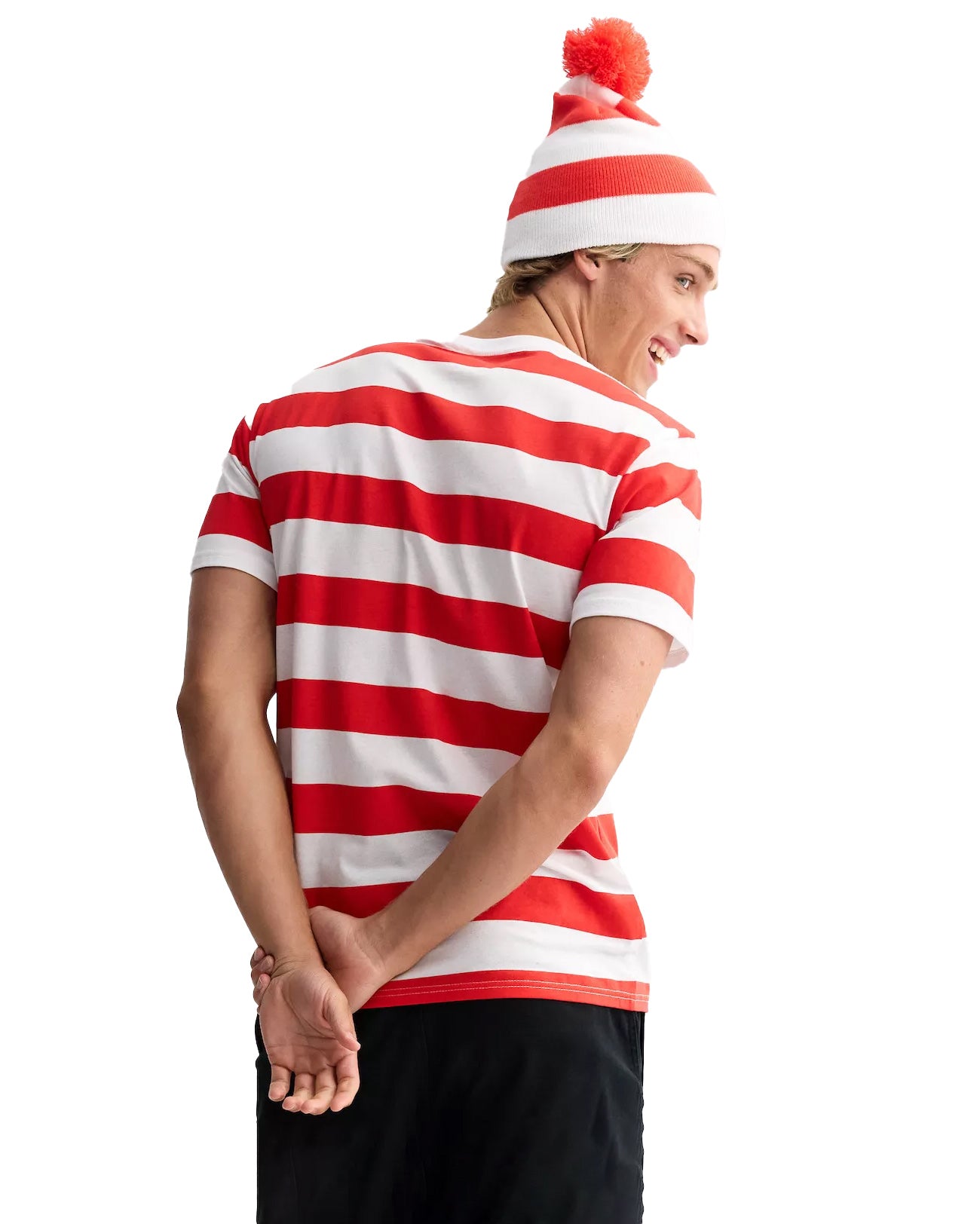 Where's Waldo T-Shirt Men's Costume Dress Up Tee and Beanie Set