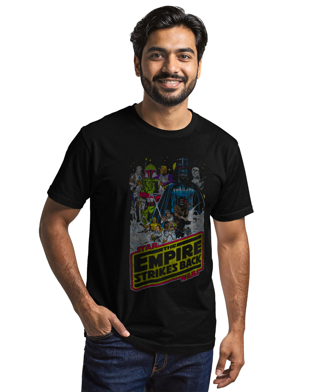 Star Wars T-Shirt Men's The Empire Strikes Back Throw Back Design Tee