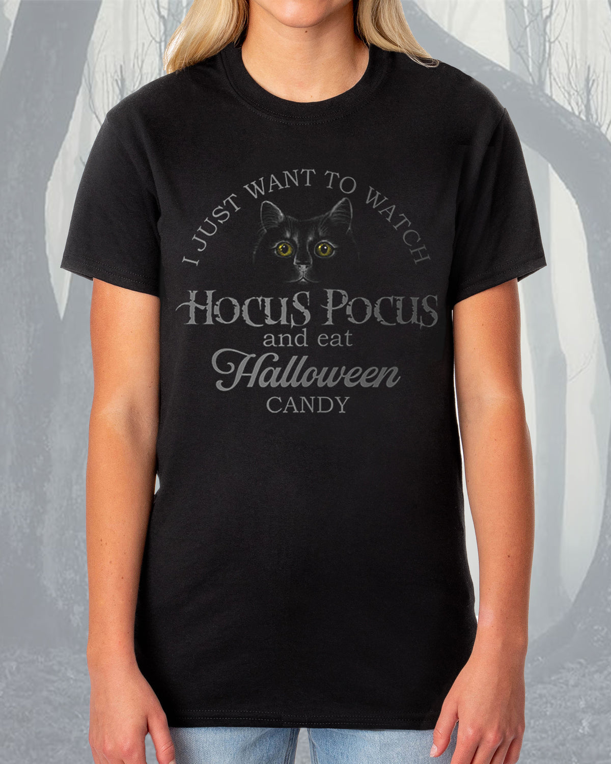 Hocus Pocus Shirt Women's Binx Halloween Candy Short Sleeve Top