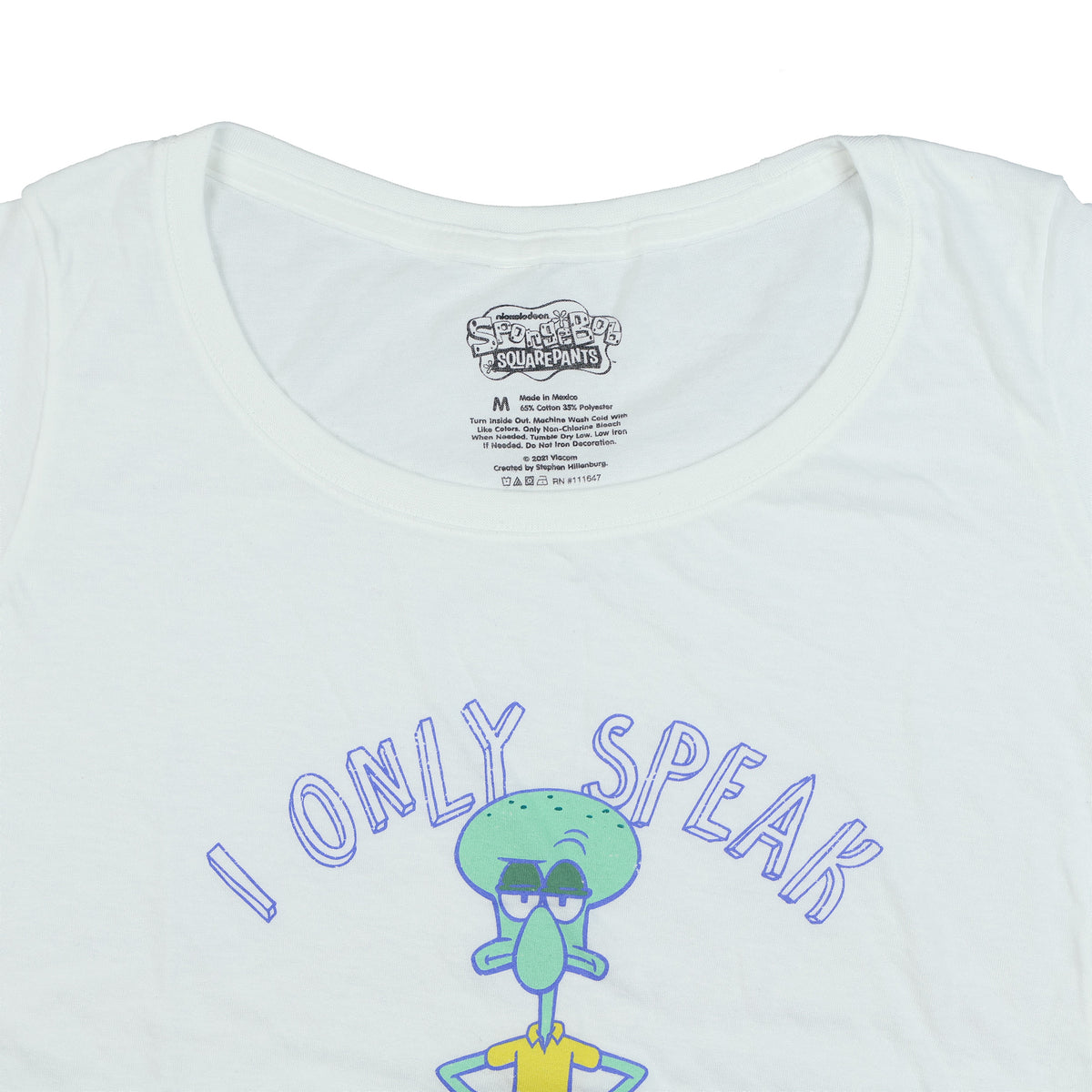 SpongeBob Squarepants T-Shirt Women's Squidward I Only Speak Sarcasm Tee
