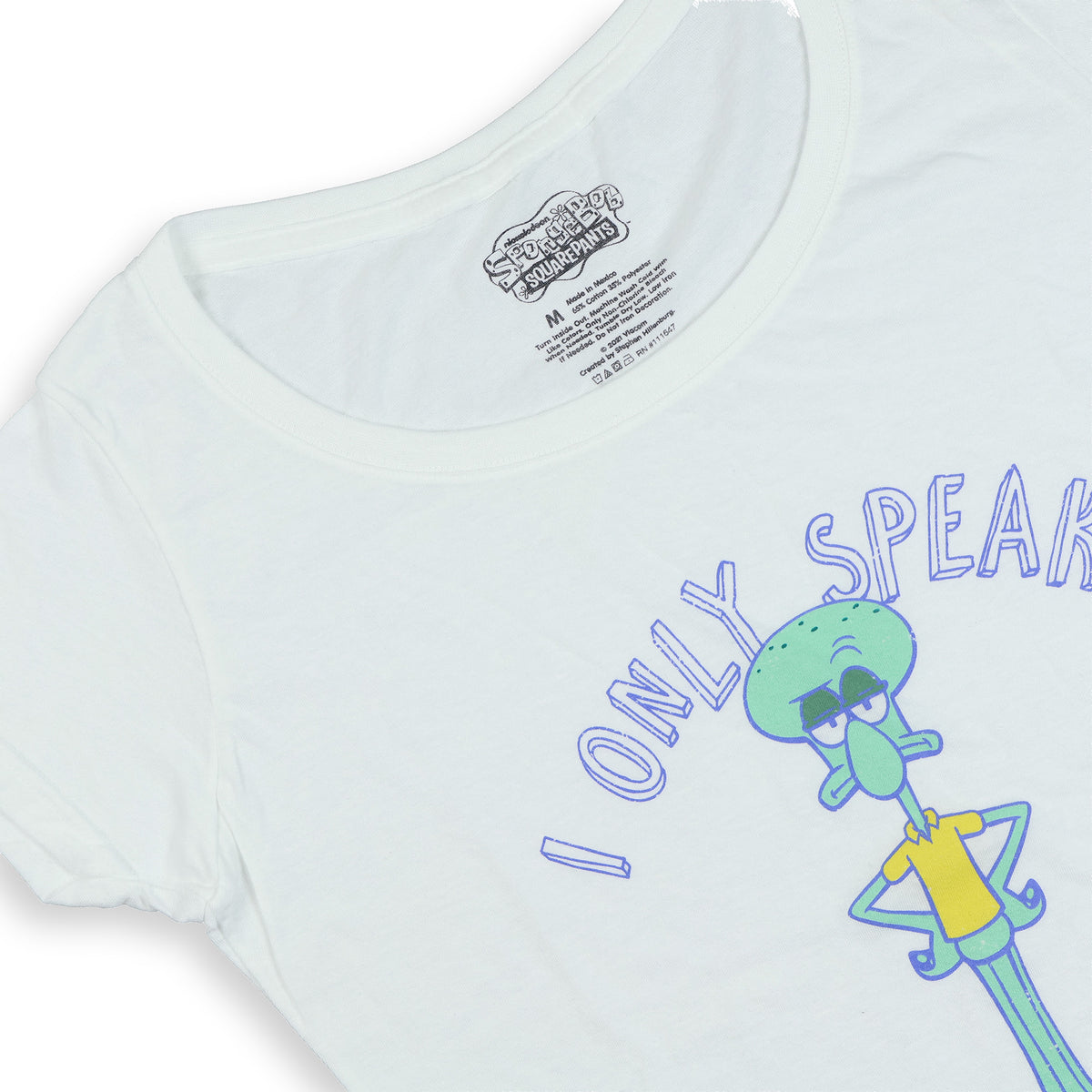 SpongeBob Squarepants T-Shirt Women's Squidward I Only Speak Sarcasm Tee