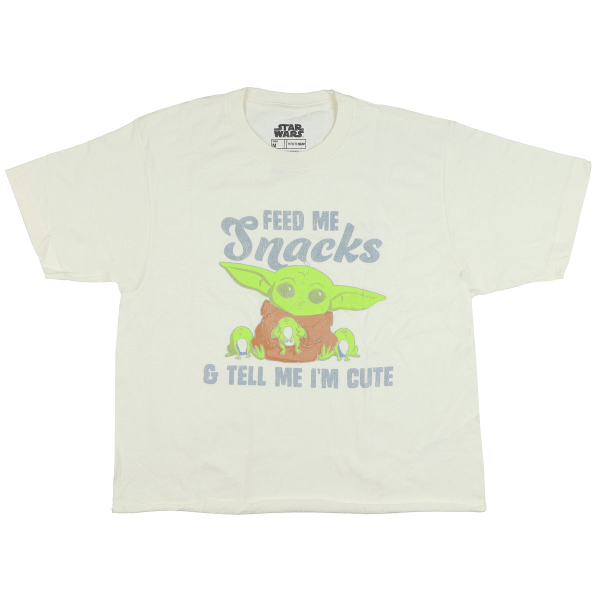 Disney The Mandalorian Shirt Grogu Feed Me Snacks Short Sleeve Crop Top