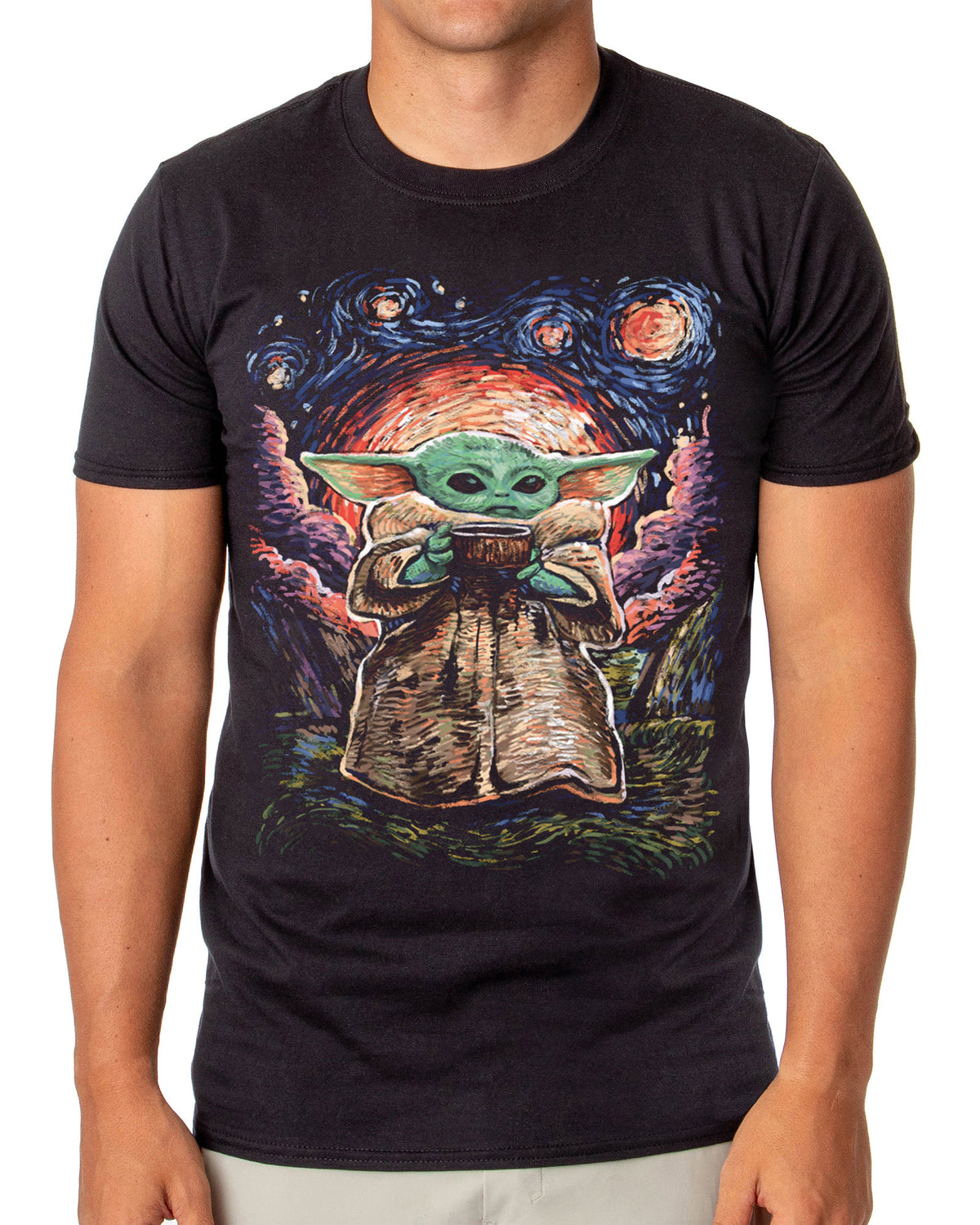 Star Wars The Mandalorian Shirt Men's Grogu Painting Short Sleeve Tee