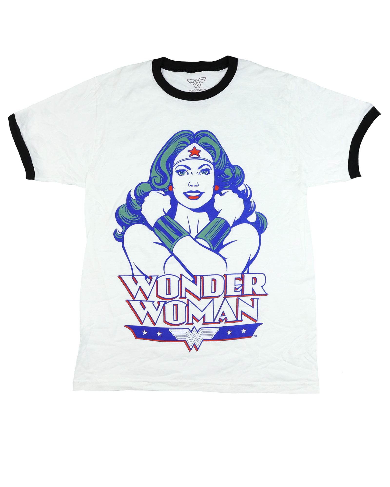 DC Comics Wonder Woman T-Shirt Men's Power Pose Ringer Tee