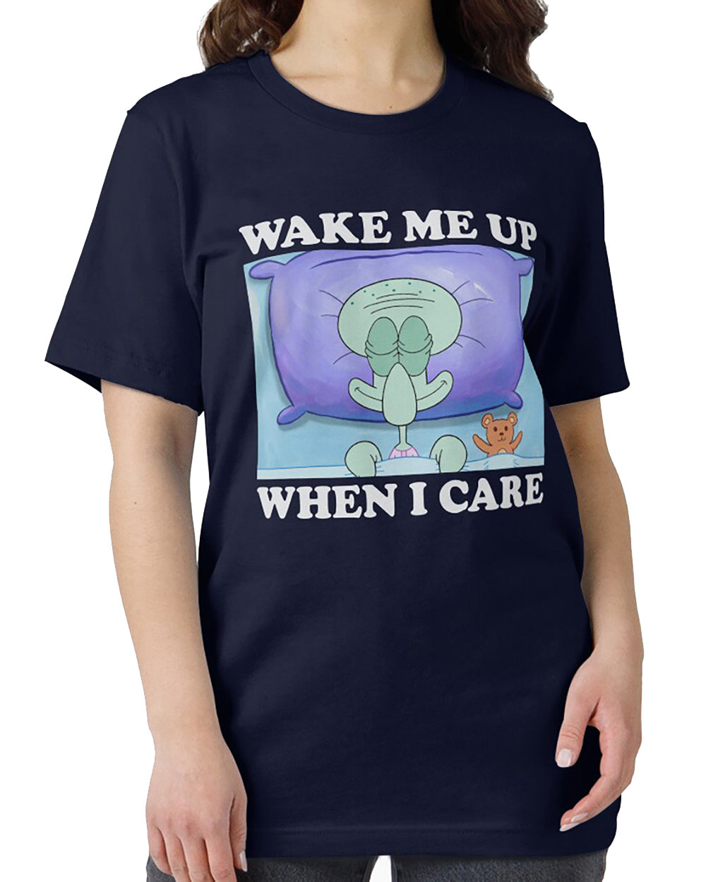 SpongeBob Squarepants T-Shirt Women's Squidward Wake Me When I Care Tee