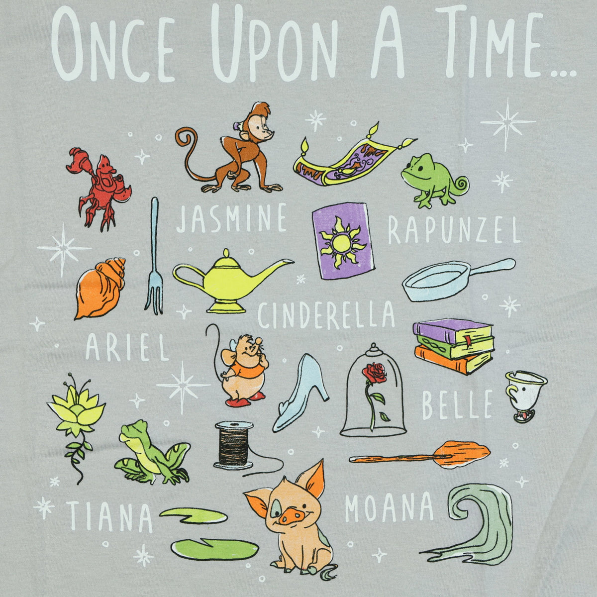 Disney Princess T-Shirt Women's Once Upon A Time Short Sleeve Tee