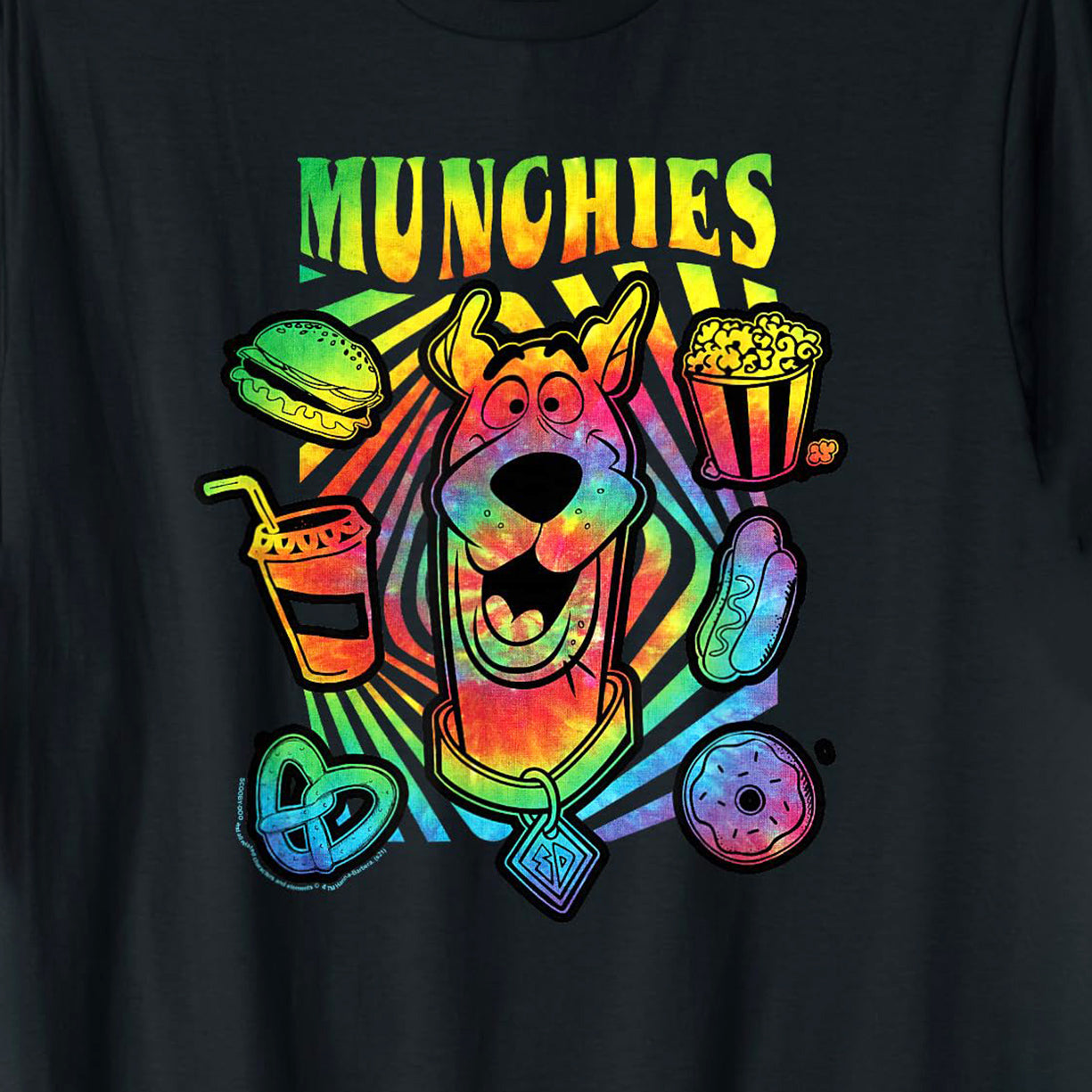 Scooby-Doo T-shirt Men's Tie-Dyed Munchies Print Short Sleeve Tee