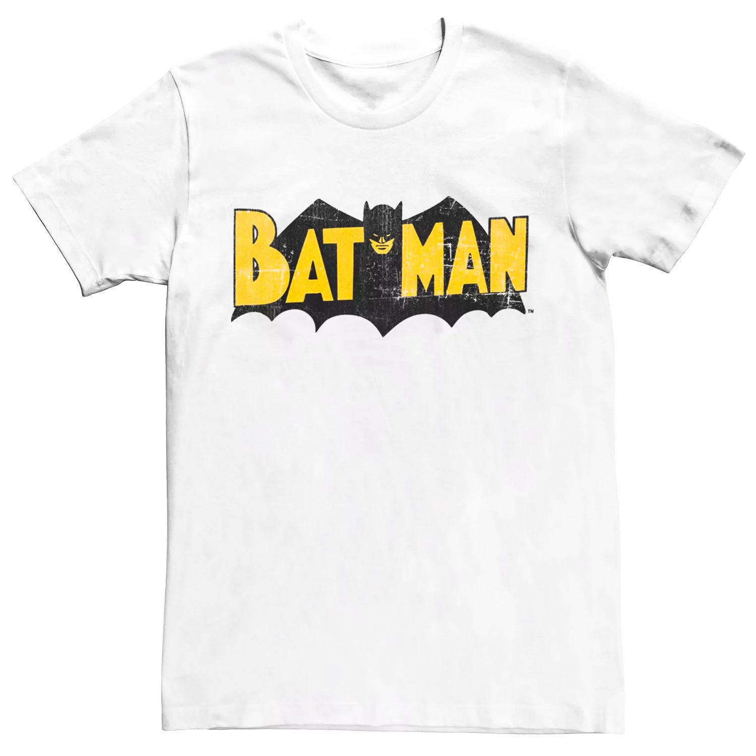 DC Comics Batman T-Shirt Men's Distressed Throwback Logo Graphic Tee