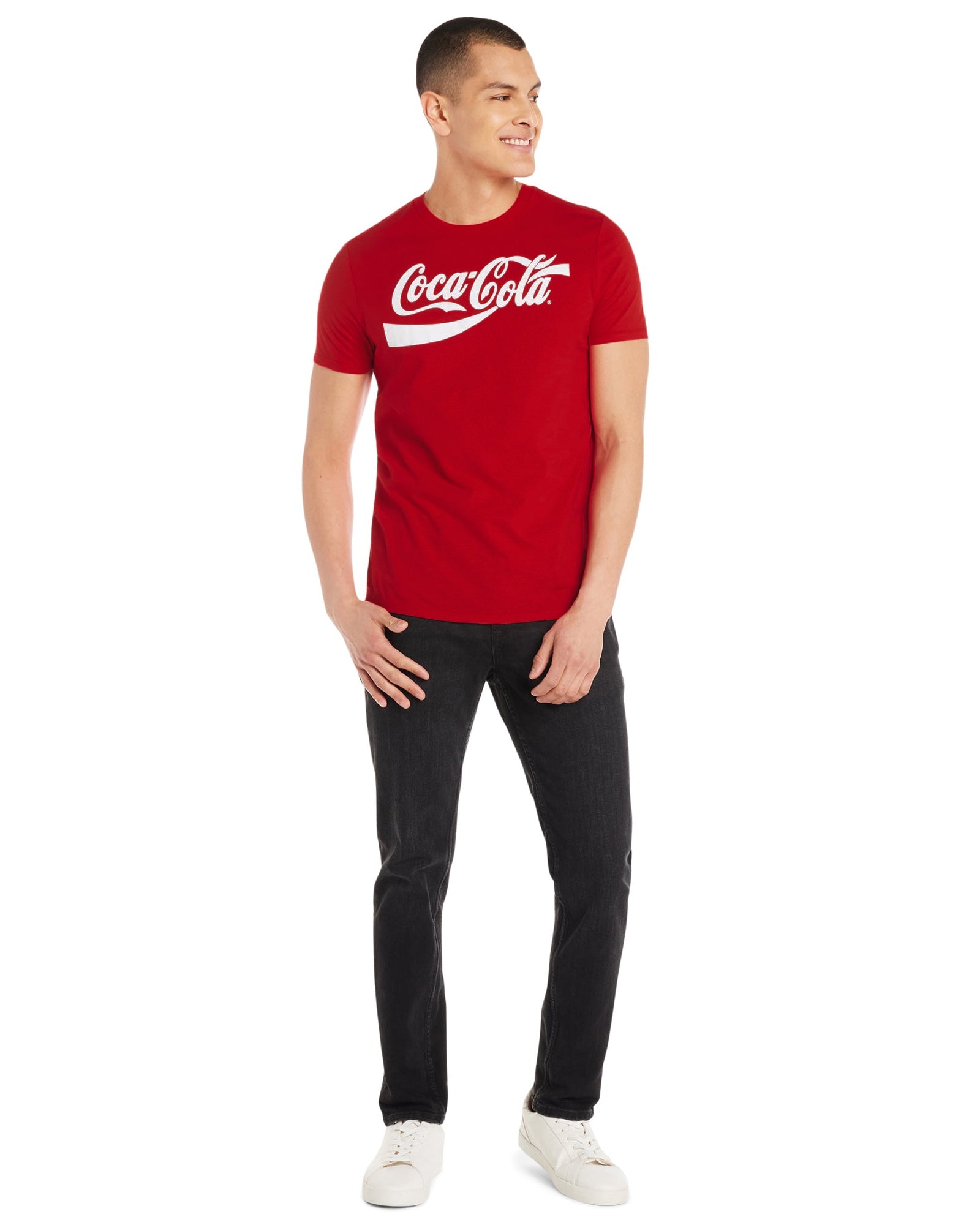 Coca-Cola T-Shirt Men's Coke Logo Short Sleeve Graphic Top
