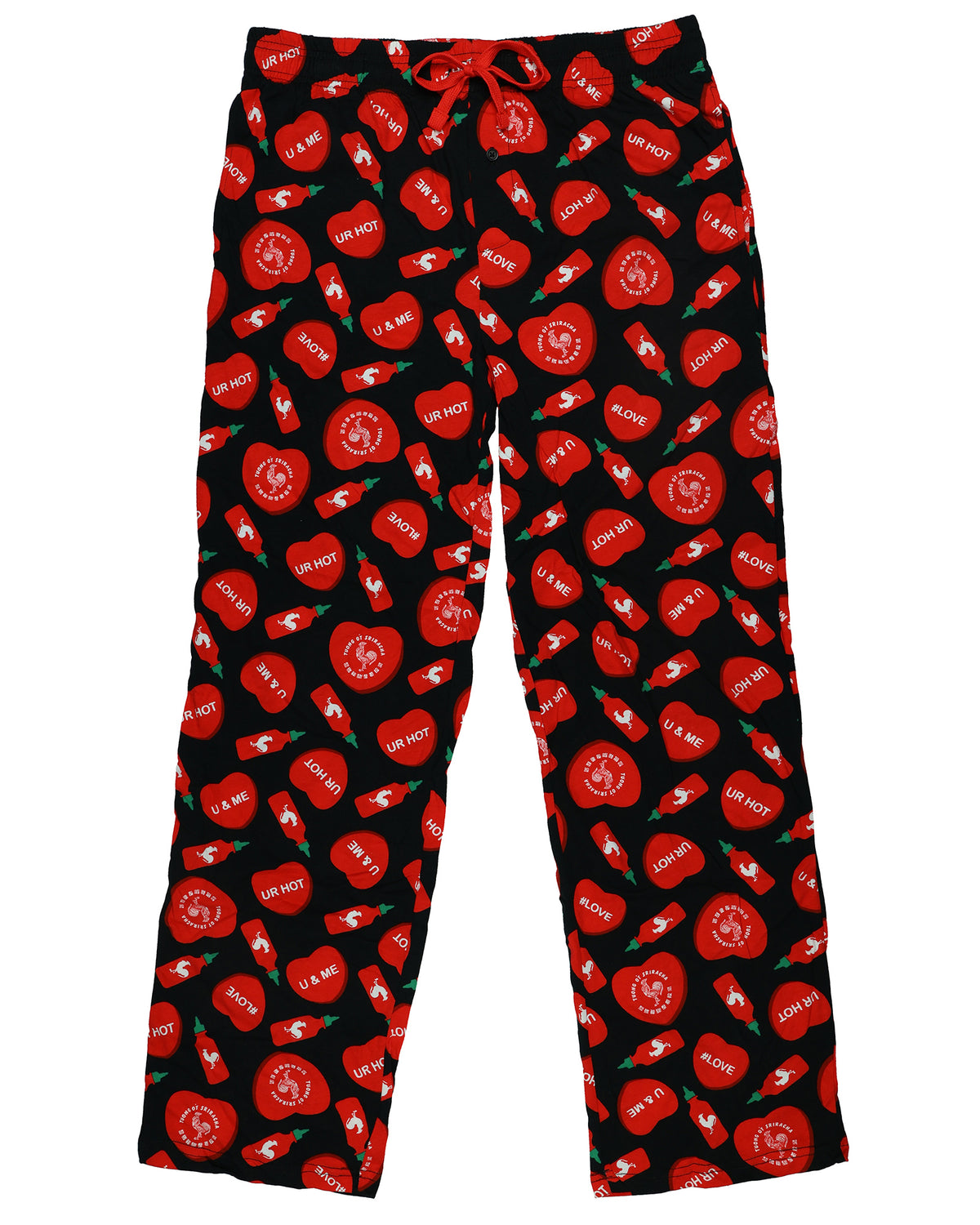 Sriracha Pajamas Men's Spicy Conversation Hearts Lounge Sleep Pants