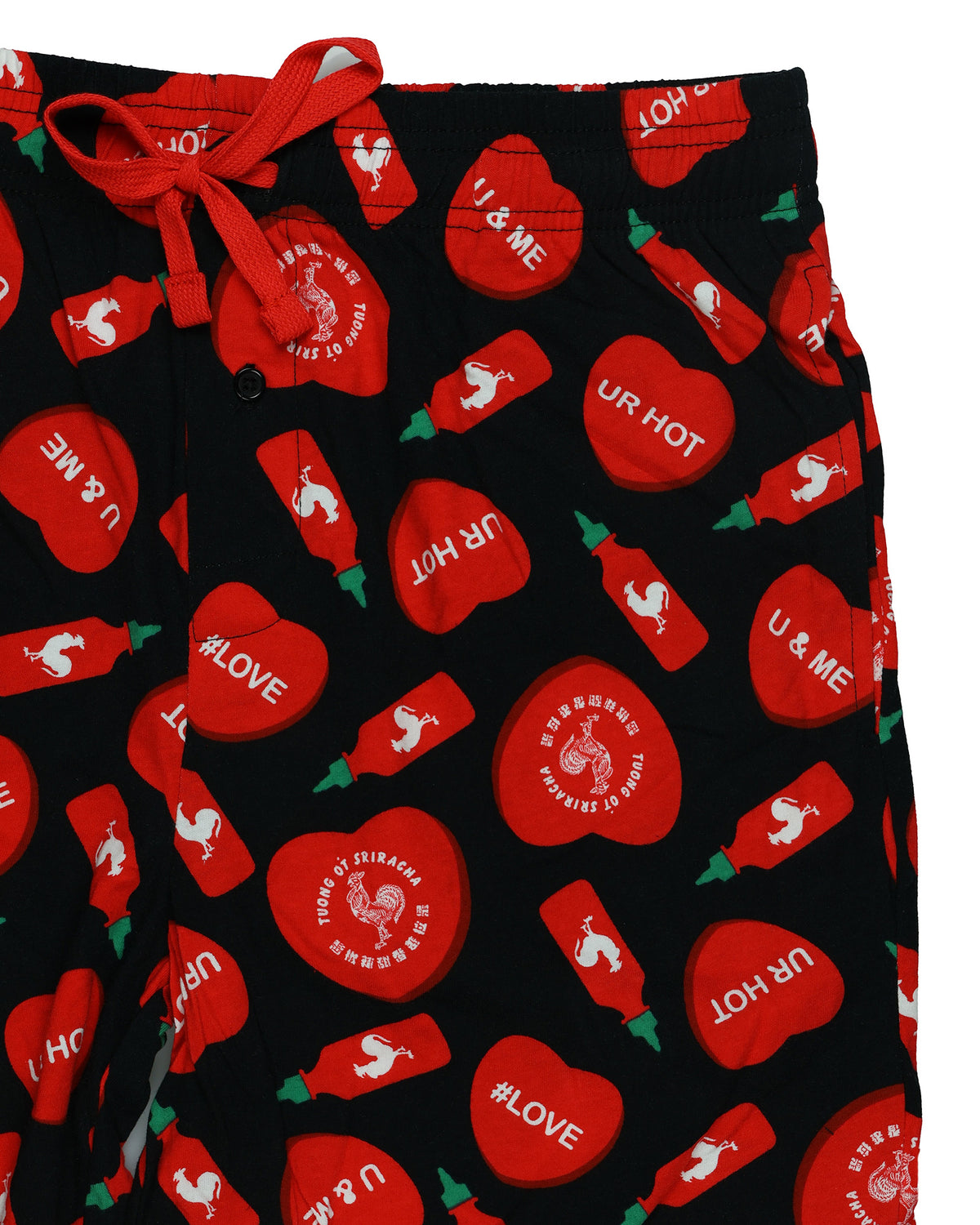 Sriracha Pajamas Men's Spicy Conversation Hearts Lounge Sleep Pants
