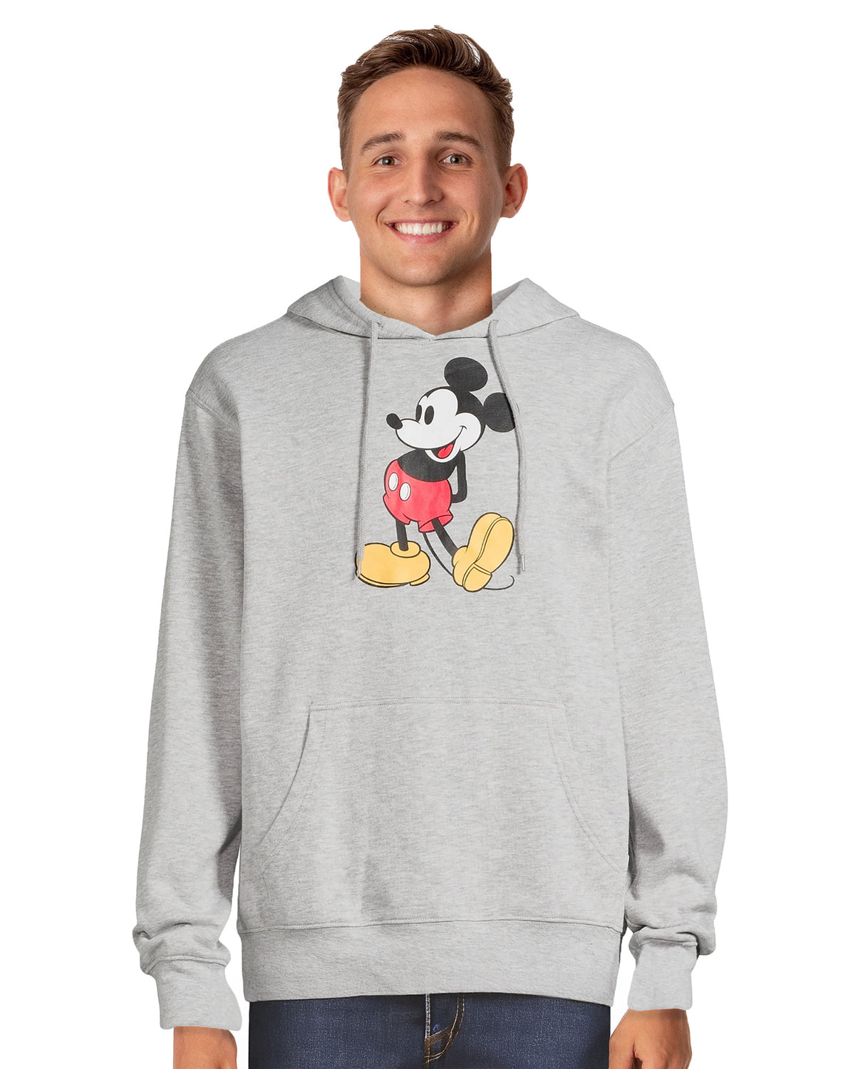 Disney Mickey Mouse Hoodie Men's Classic Pose Pullover Sweatshirt