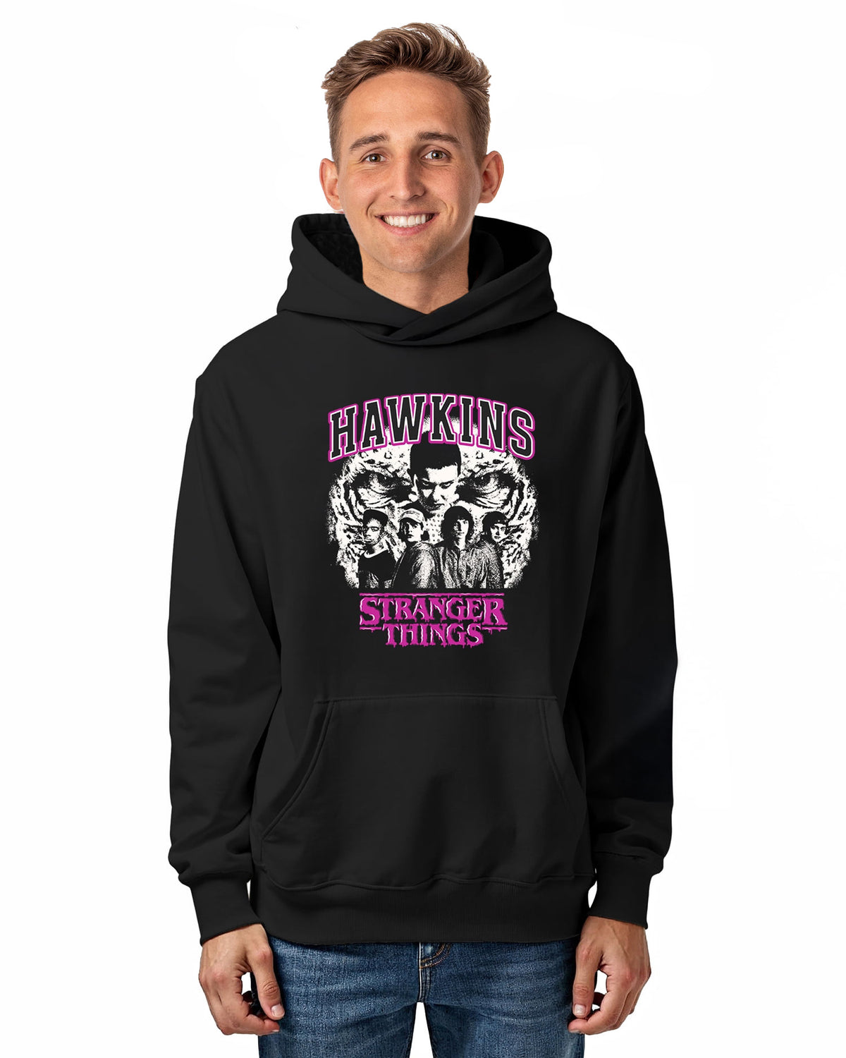 Stranger Things Hoodie Men's Hawkins Cast Design Pullover Sweatshirt