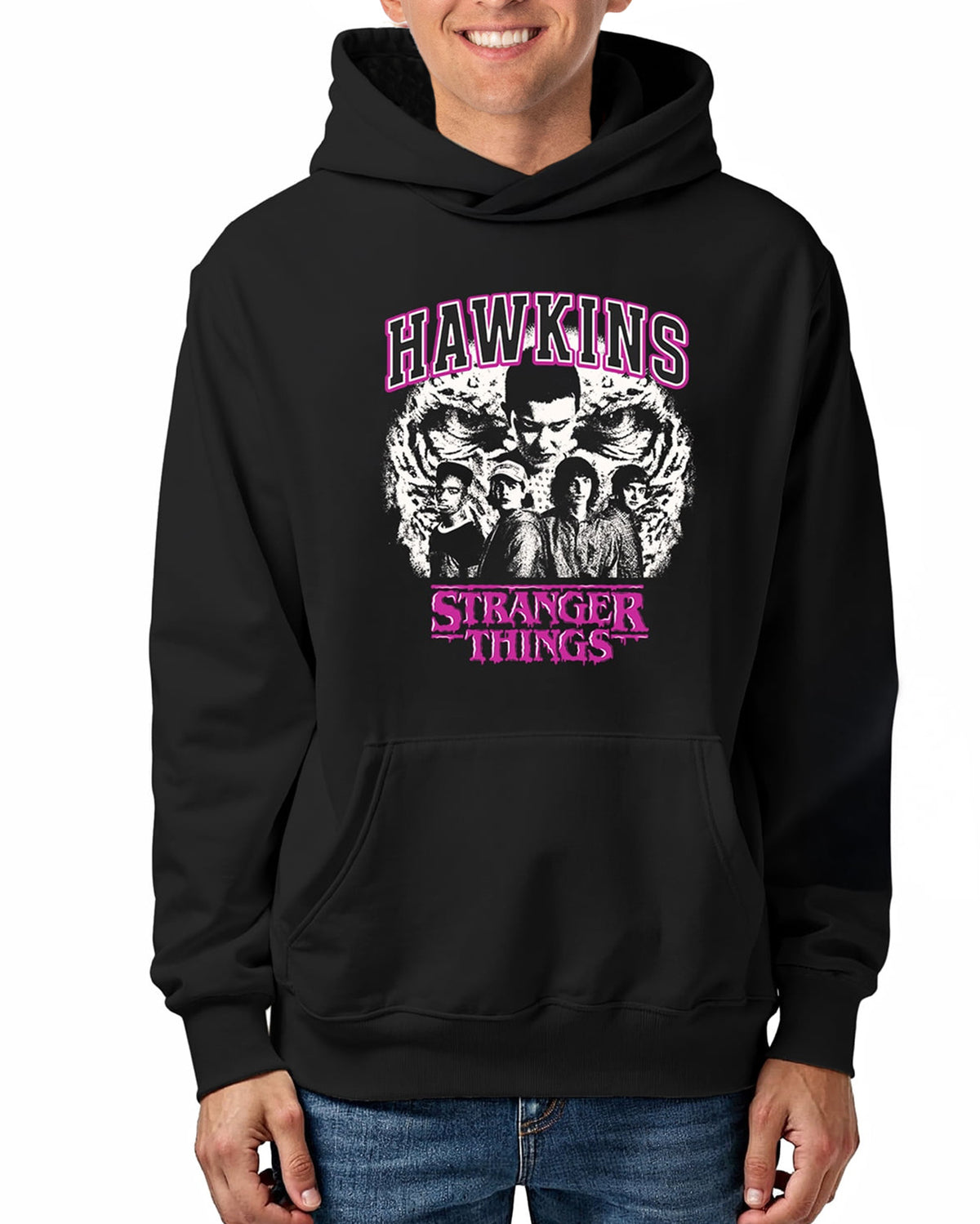 Stranger Things Hoodie Men's Hawkins Cast Design Pullover Sweatshirt
