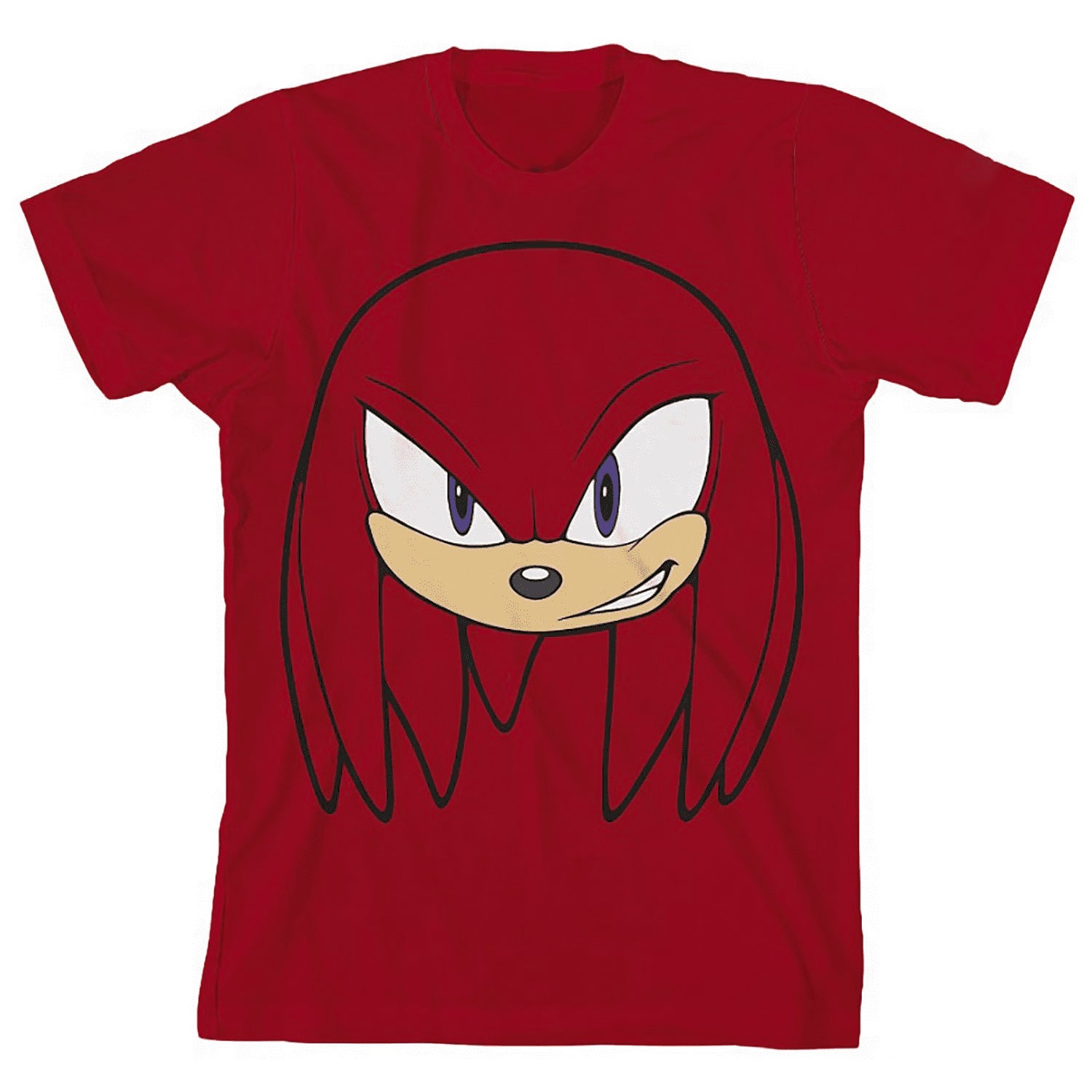 Sonic The Hedgehog T-Shirt Boys' Knuckles Big Face Short Sleeve Tee