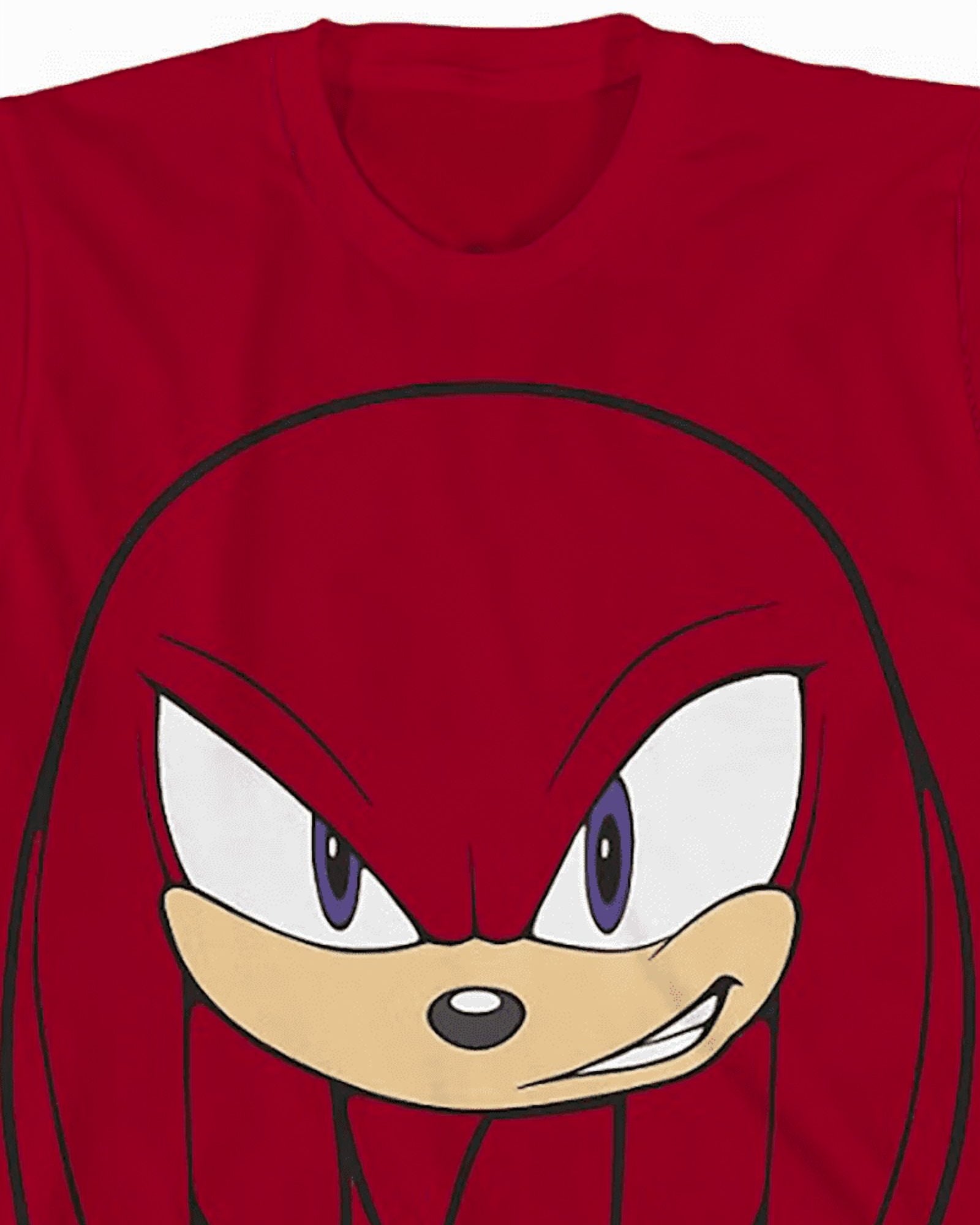 Sonic The Hedgehog T-Shirt Boys' Knuckles Big Face Short Sleeve Tee