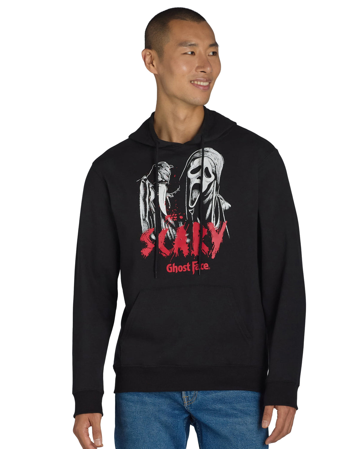 Ghostface Hoodie Men's Scary Blood Splatter Horror Movie Hooded Sweatshirt
