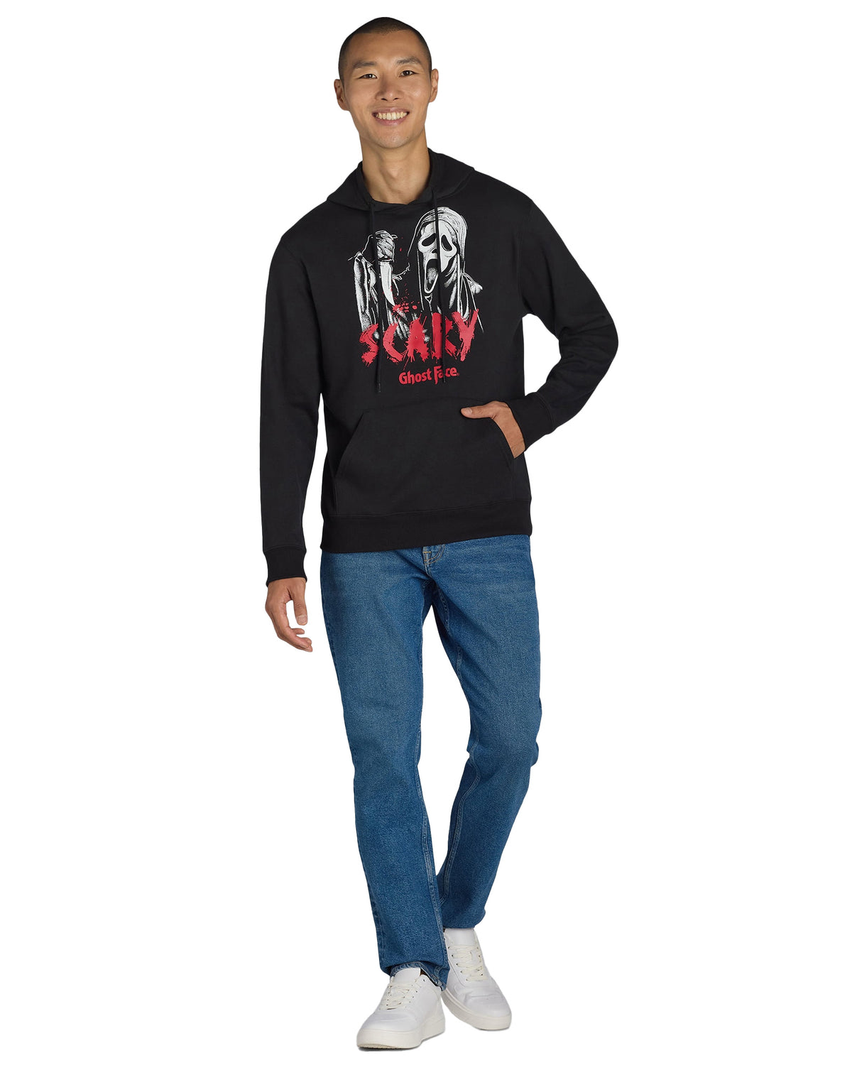 Ghostface Hoodie Men's Scary Blood Splatter Horror Movie Hooded Sweatshirt