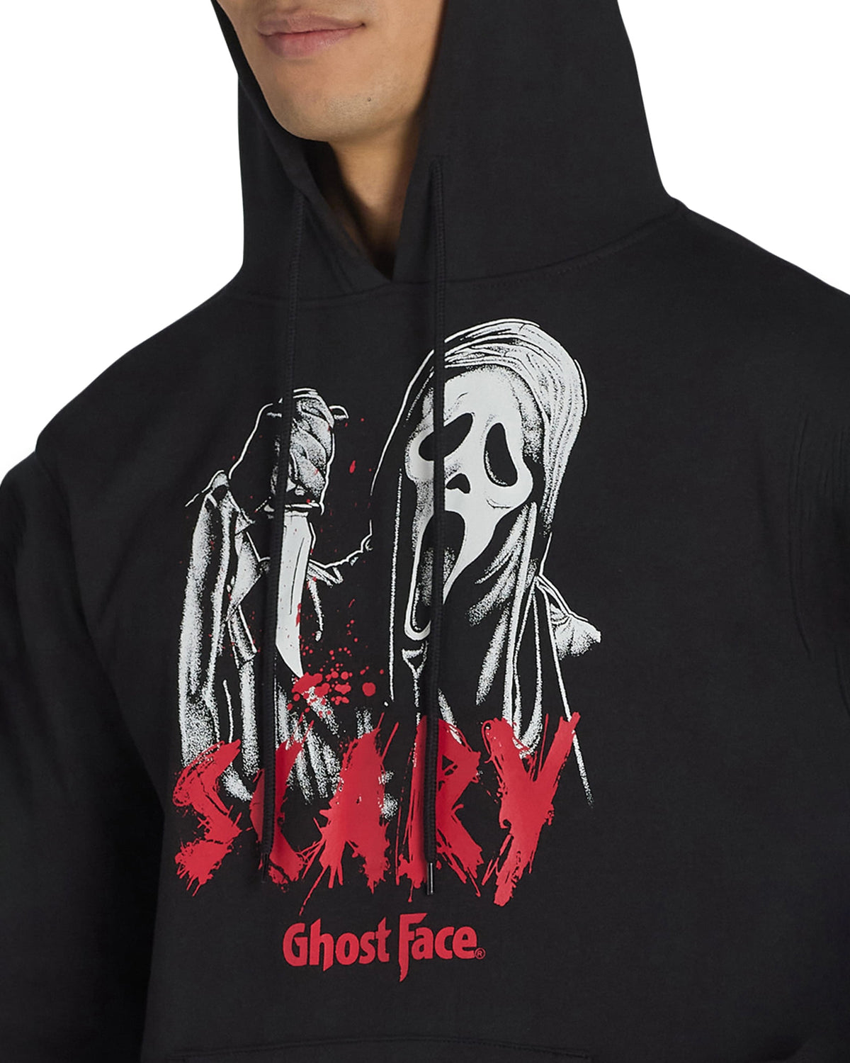 Ghostface Hoodie Men's Scary Blood Splatter Horror Movie Hooded Sweatshirt