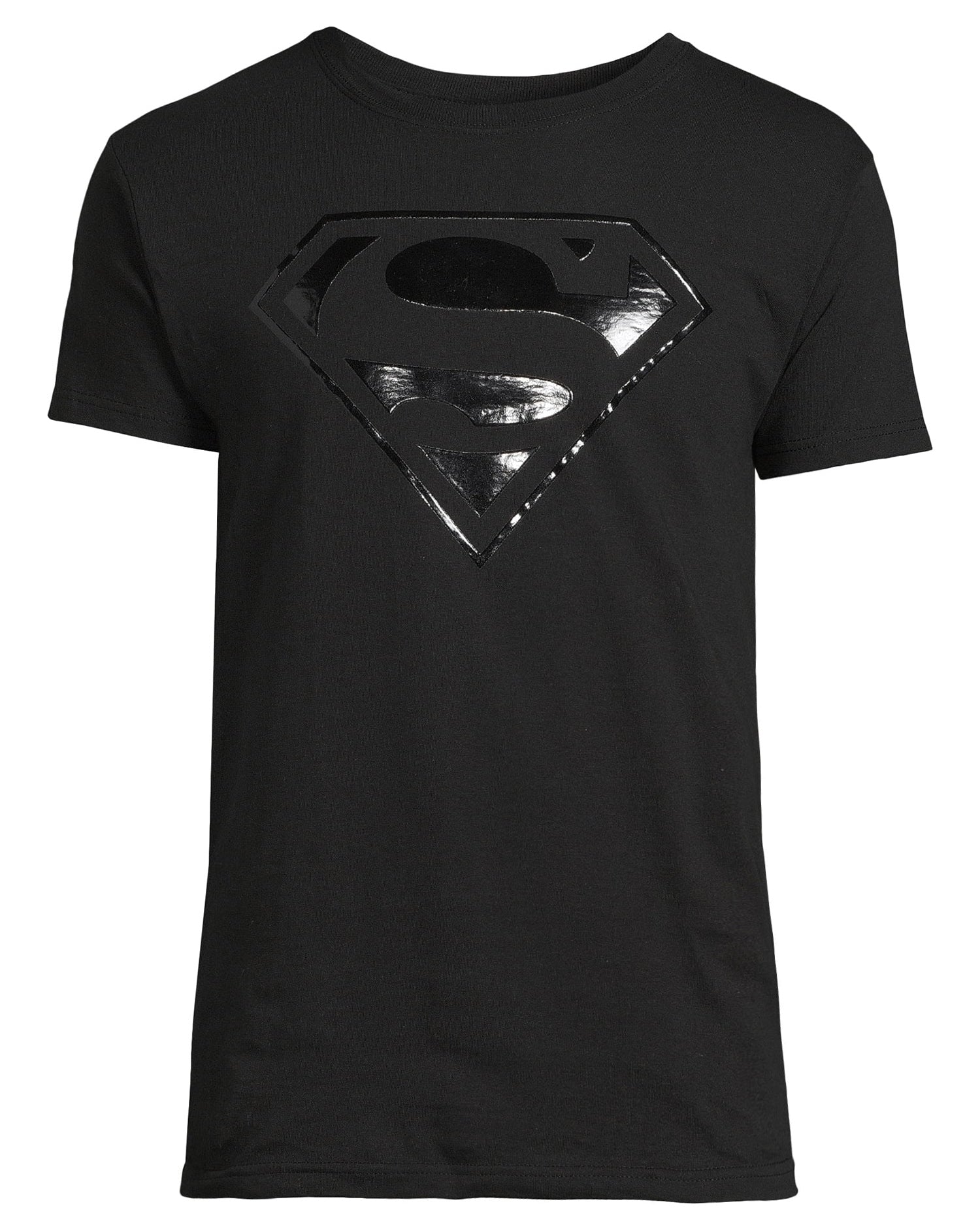 DC Comics Superman T-Shirt Men's Black Raised Logo Short Sleeve Top