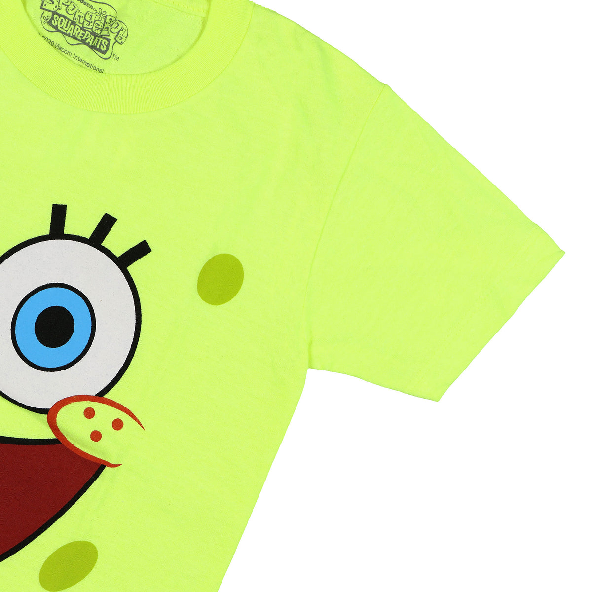 SpongeBob Squarepants T-Shirt Boy's Neon Big Face Short Sleeve Graphic Top
