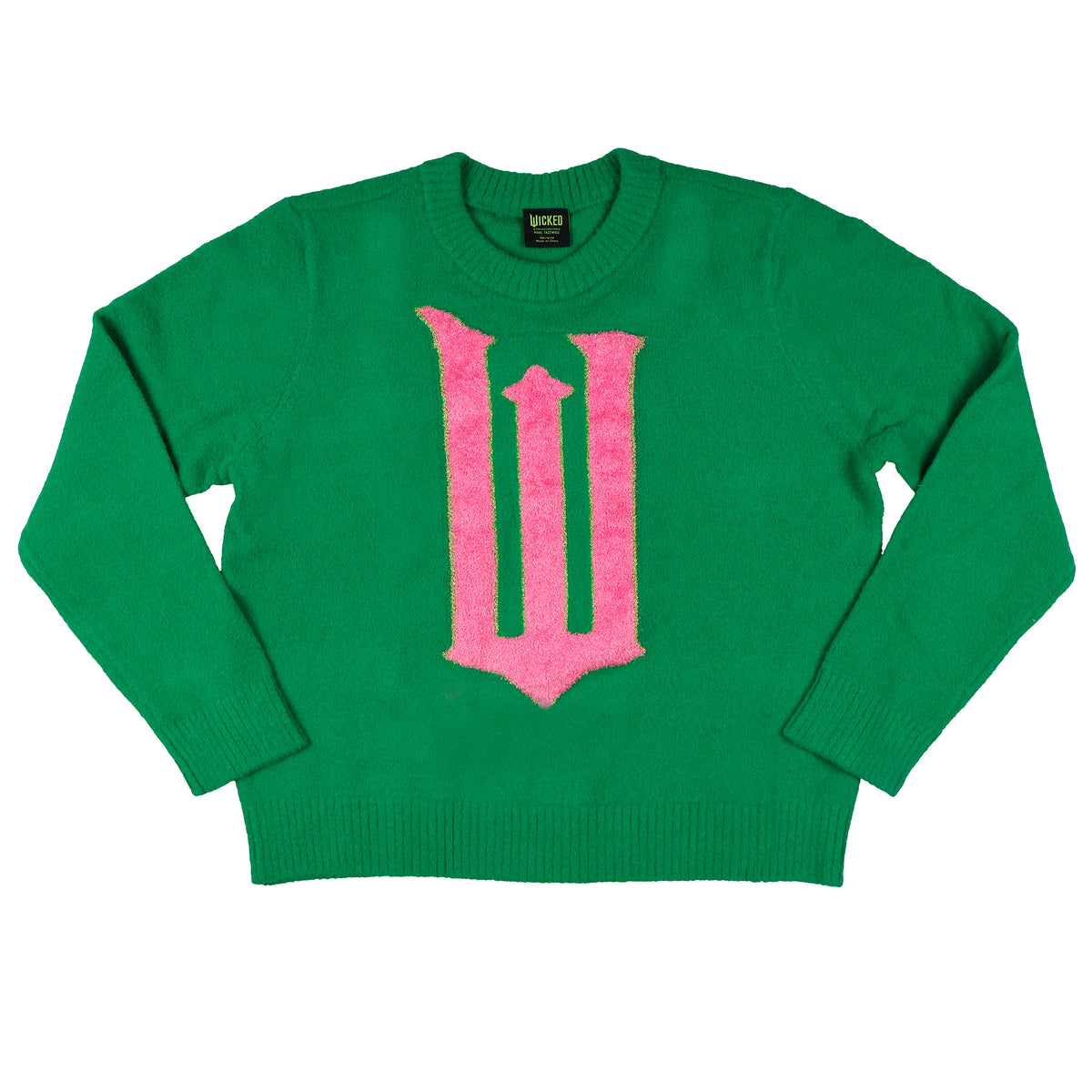 Wicked Sweater Women's W Logo Design Ribbed Pullover Knit Crewneck