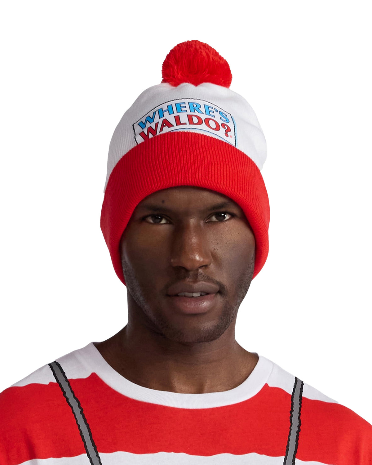 Where's Waldo T-Shirt Men's Costume Dress Up Tee and Beanie Set