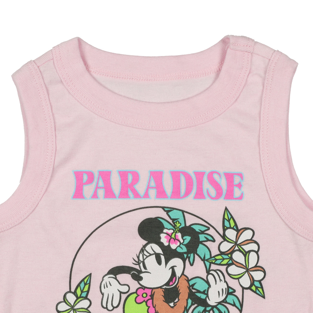 Disney Minnie Mouse Tank-Top Girls' Paradise Ruffled Sleeveless Shirt