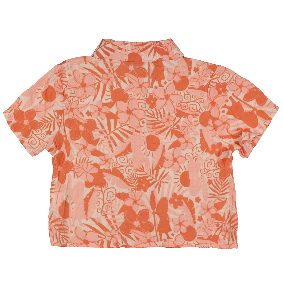 Disney Moana 2 Collared Button-Up Boys' T-Shirt with Pink Floral Design
