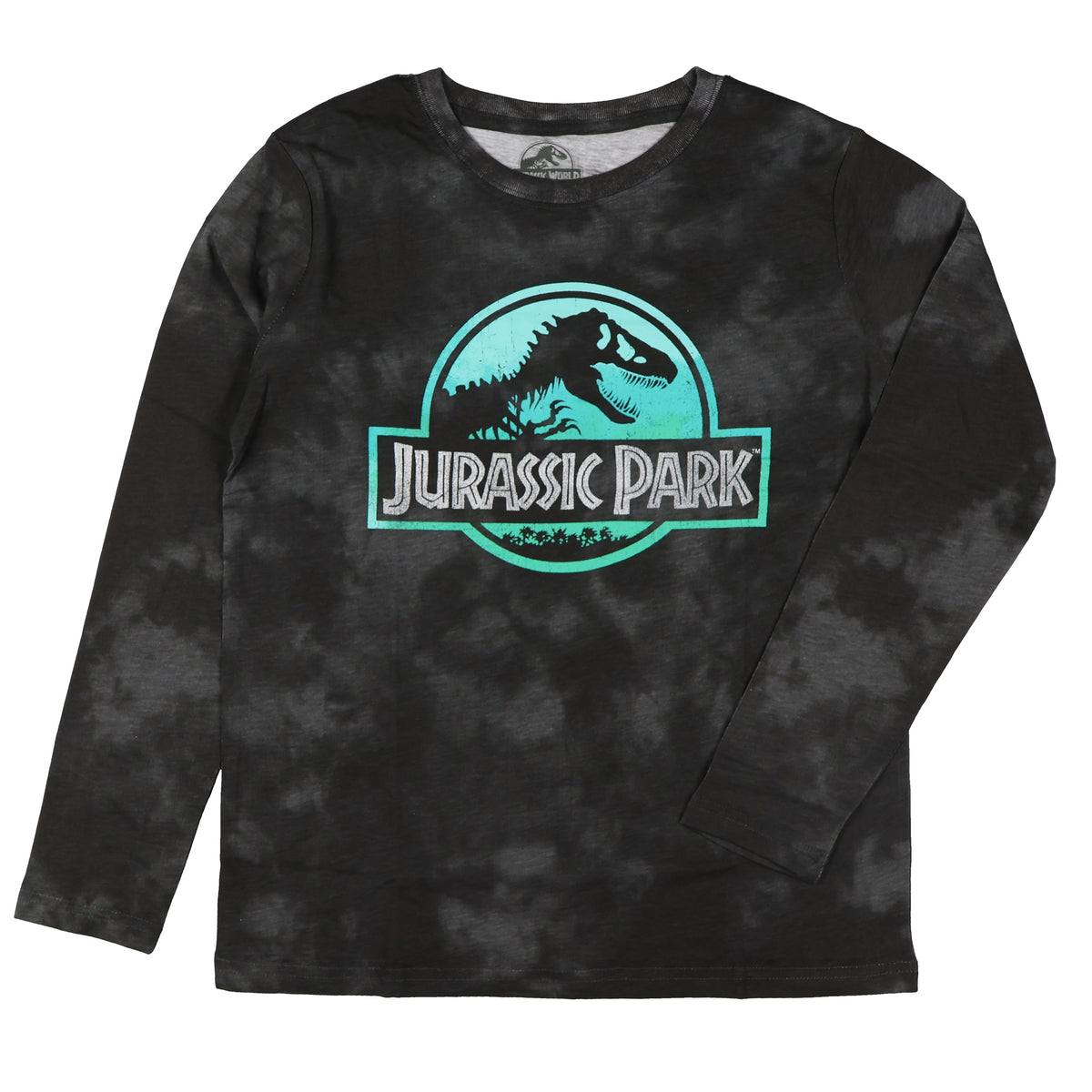 Jurassic Park T-Shirt Boys' Acid Washed Logo Design Long Sleeve Tee
