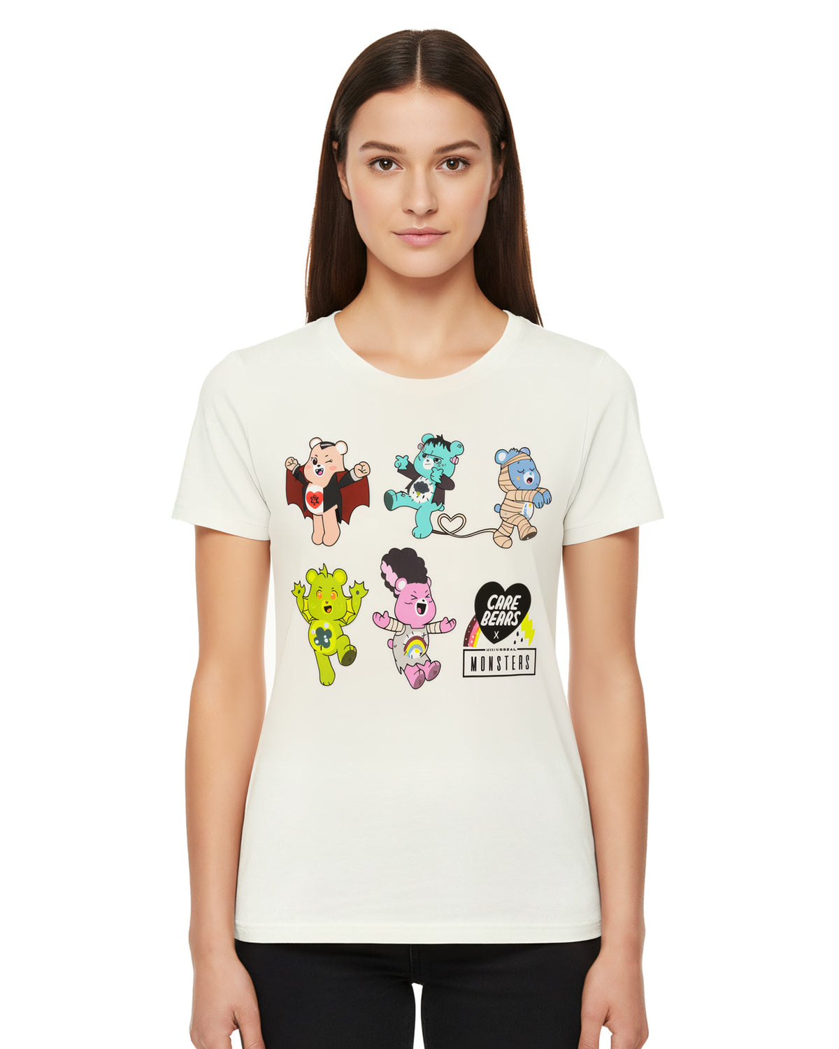 Care Bears T-Shirt Women's Universal Monsters Short Sleeve Graphic Top