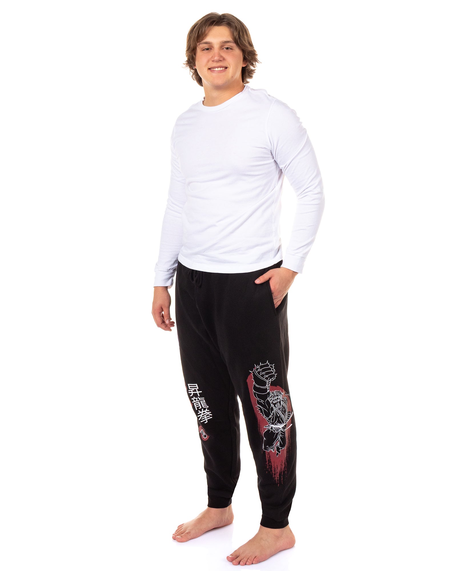 Street Fighter Pajama Pants Men's Ryu Game Character Lounge Jogger Pant