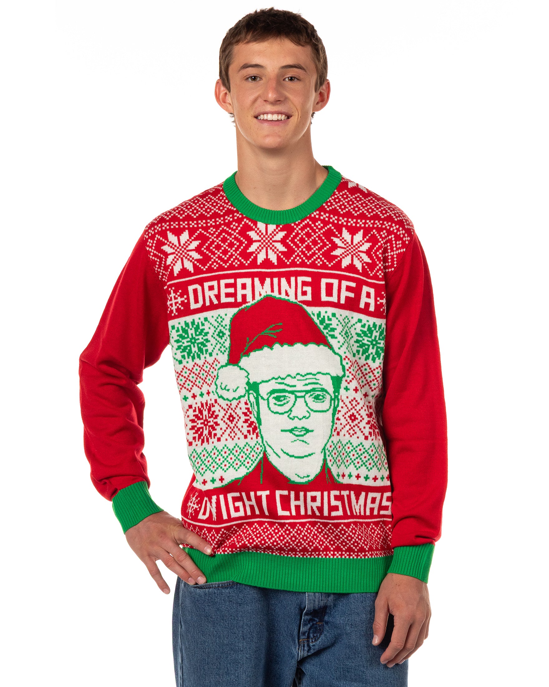 The Office Ugly Sweater Dreaming Of A Dwight Christmas Holiday Pullover