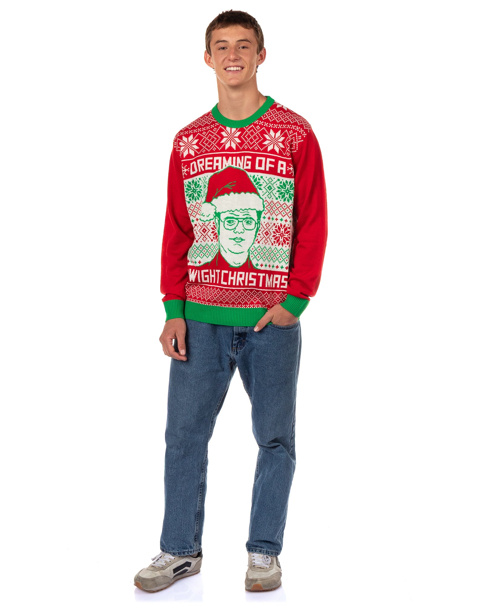 The Office Ugly Sweater Dreaming Of A Dwight Christmas Holiday Pullover