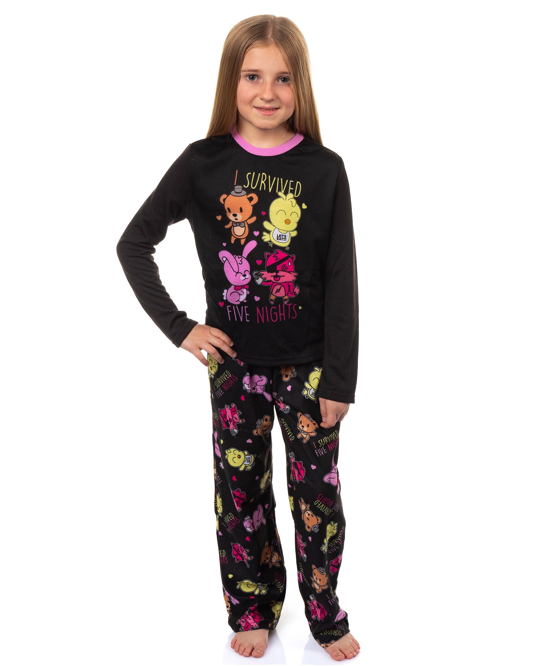 Five Nights at Freddy's Pajamas Girls' I Survived Two-Piece Sleep Set