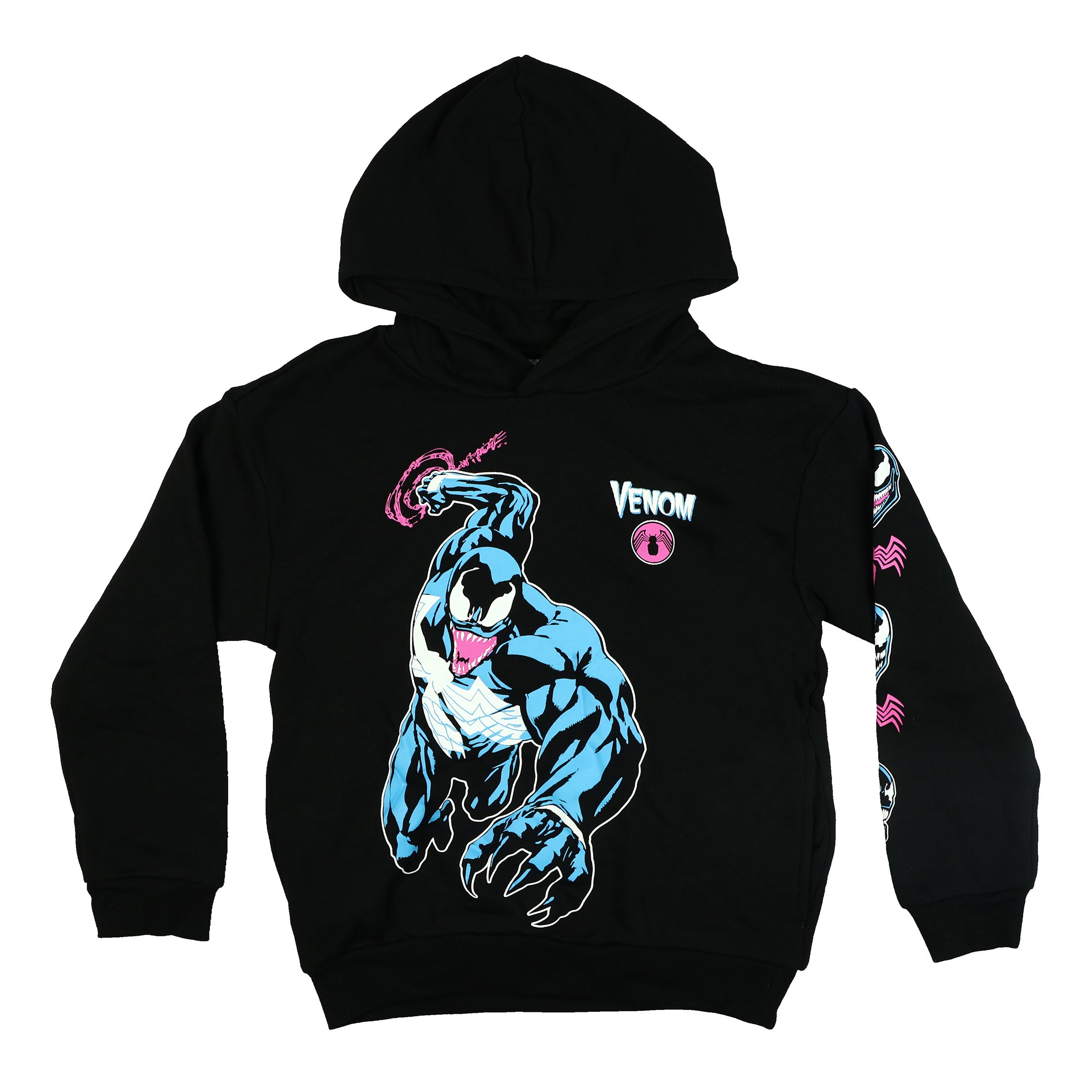 Marvel Venom Hoodie Boys' Sinister Smile Action Scene Pullover Sweatshirt