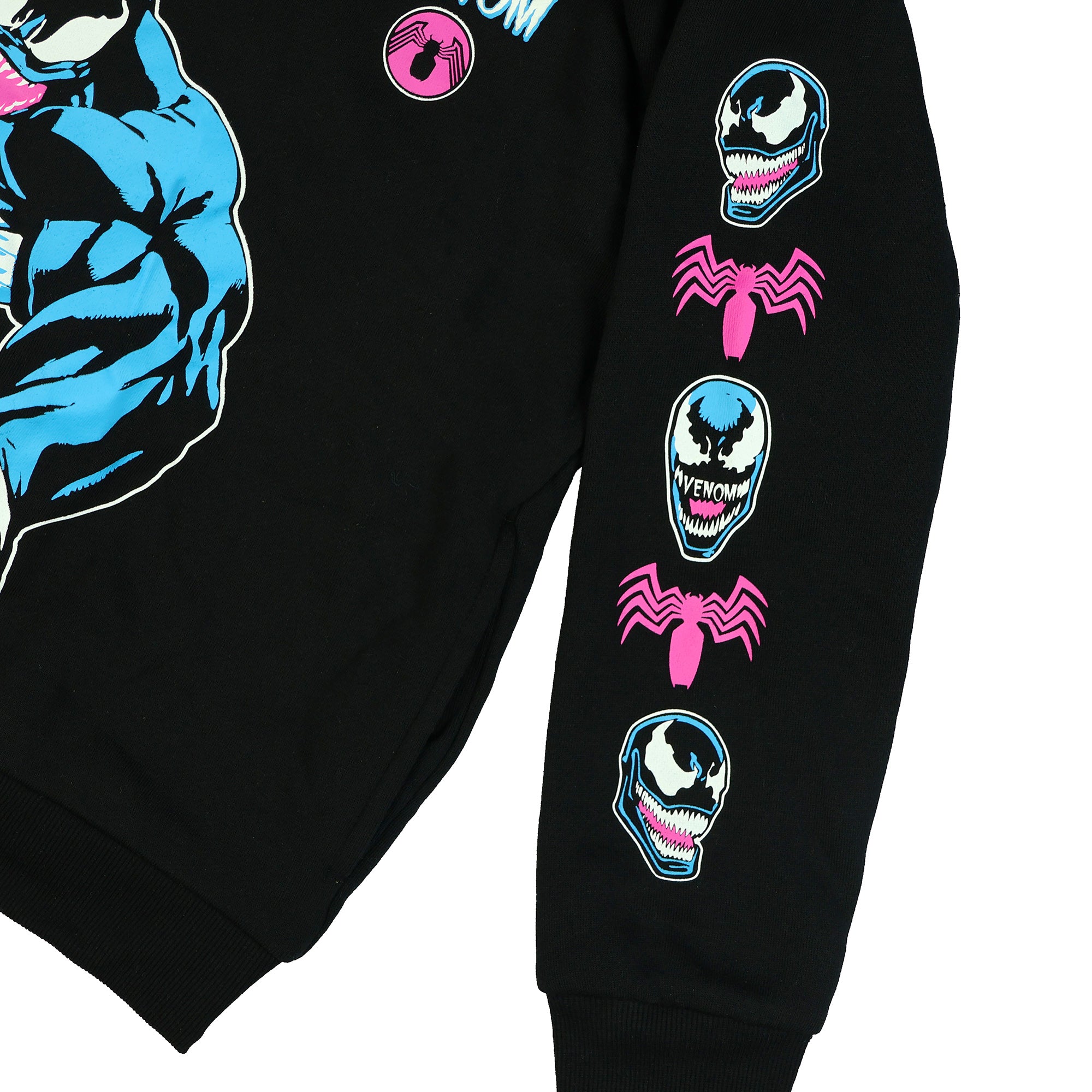 Marvel Venom Hoodie Boys' Sinister Smile Action Scene Pullover Sweatshirt