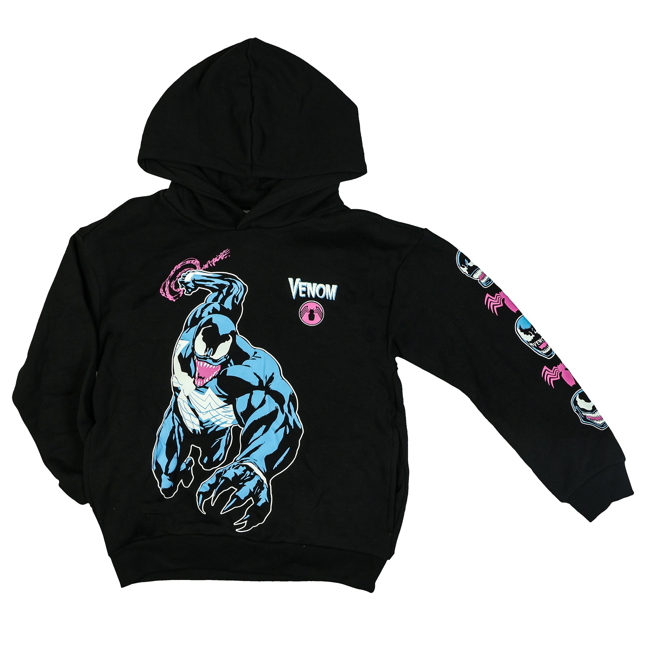 Marvel Venom Hoodie Boys' Sinister Smile Action Scene Pullover Sweatshirt