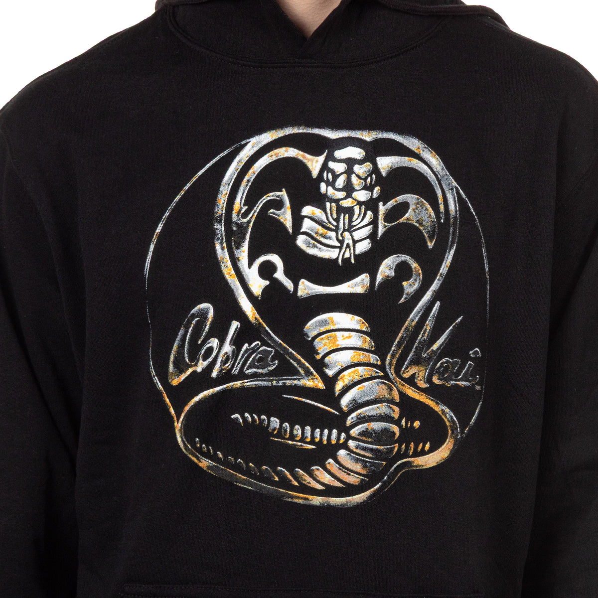 Karate Kid Cobra Kai Hoodie Men's Metal Snake Logo Long Sleeve Pullover
